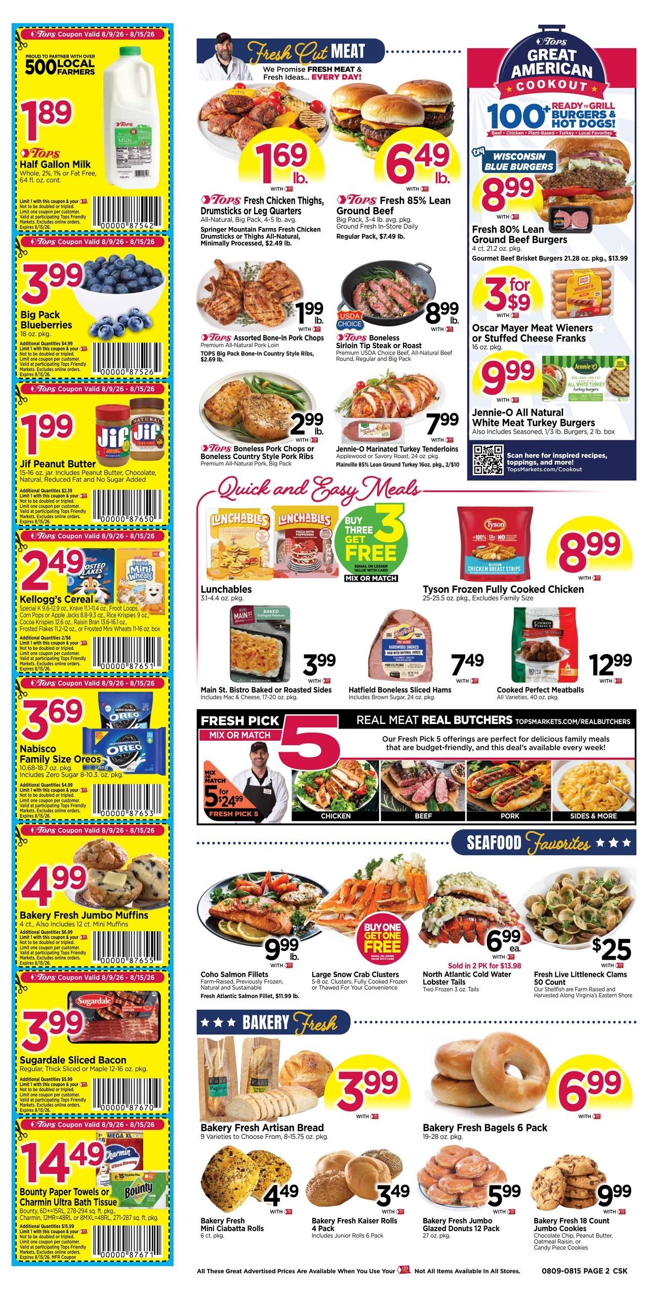 Tops Friendly Markets (NY, PA, VT) Weekly Ad August 9 - 15, 2026