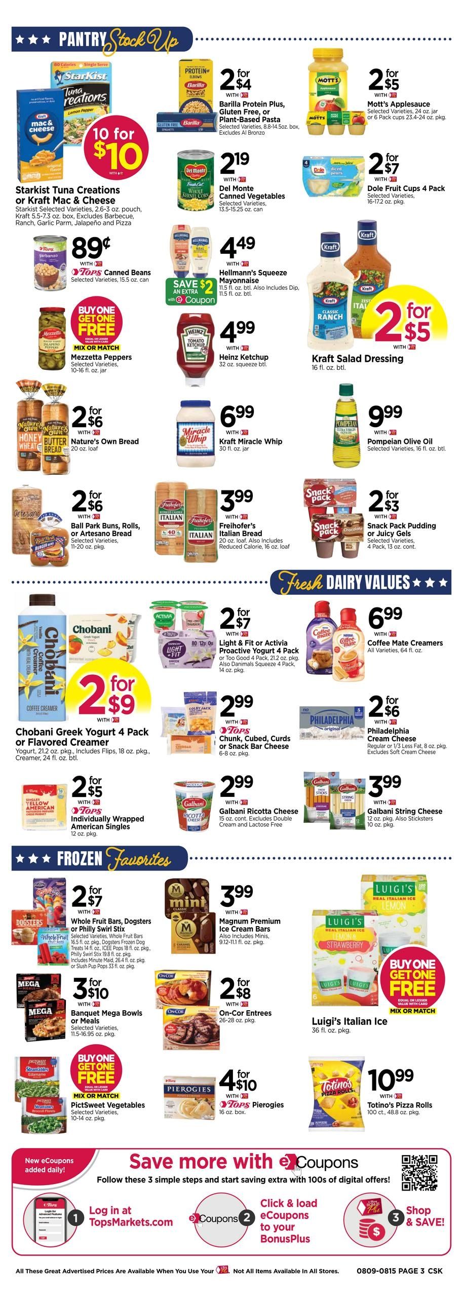 Tops Friendly Markets (NY, PA, VT) Weekly Ad August 9 - 15, 2026