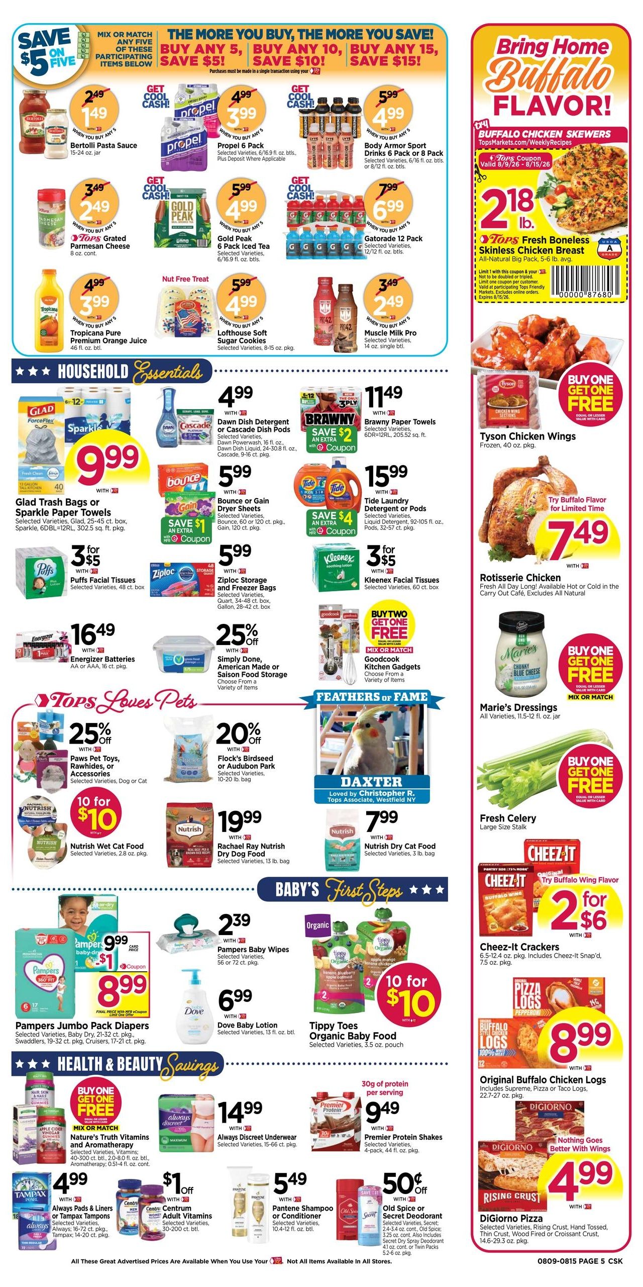 Tops Friendly Markets (NY, PA, VT) Weekly Ad August 9 - 15, 2026