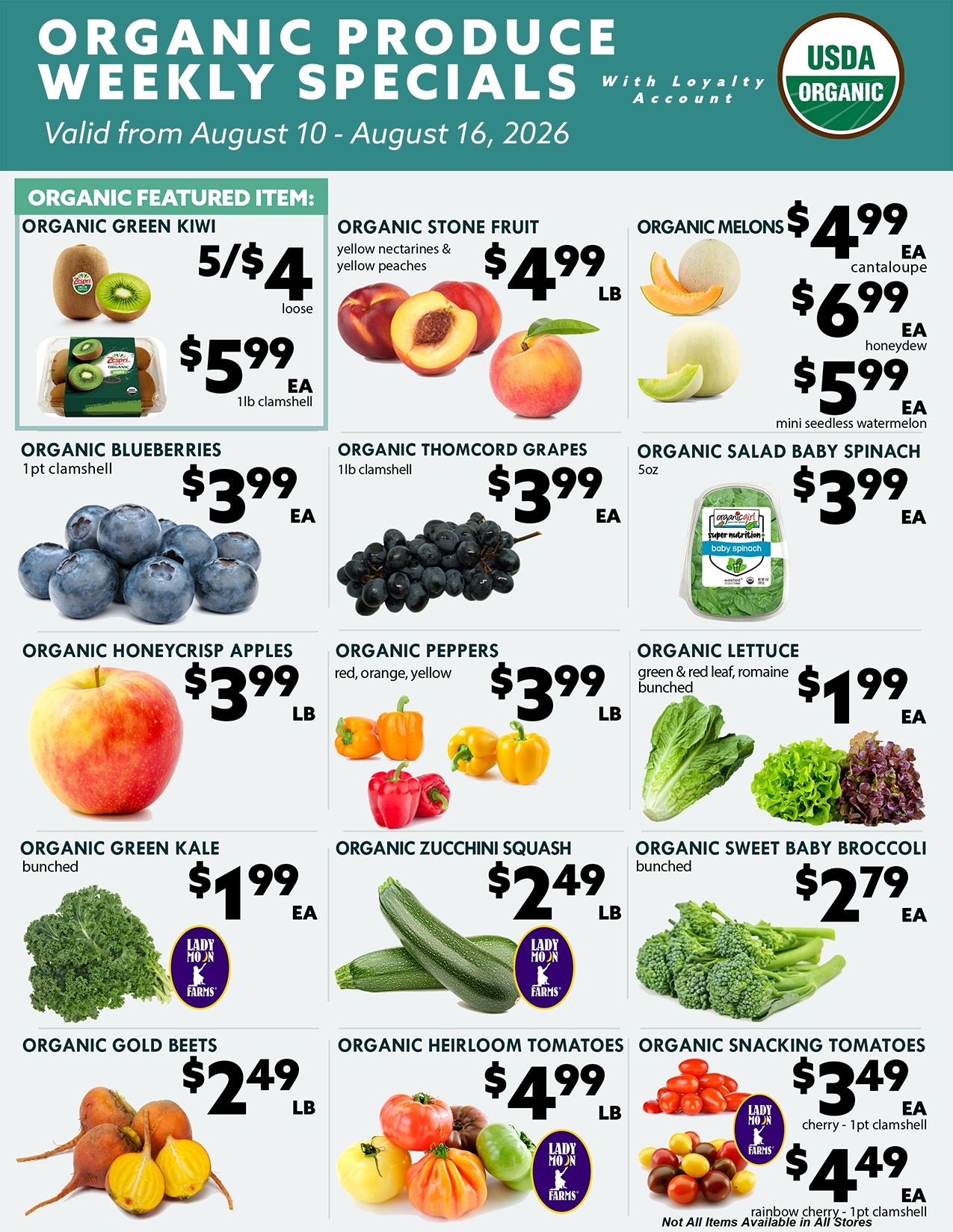 Green's Natural Foods Organic Produce Weekly Specials Weekly Ad August 10 - 16, 2026