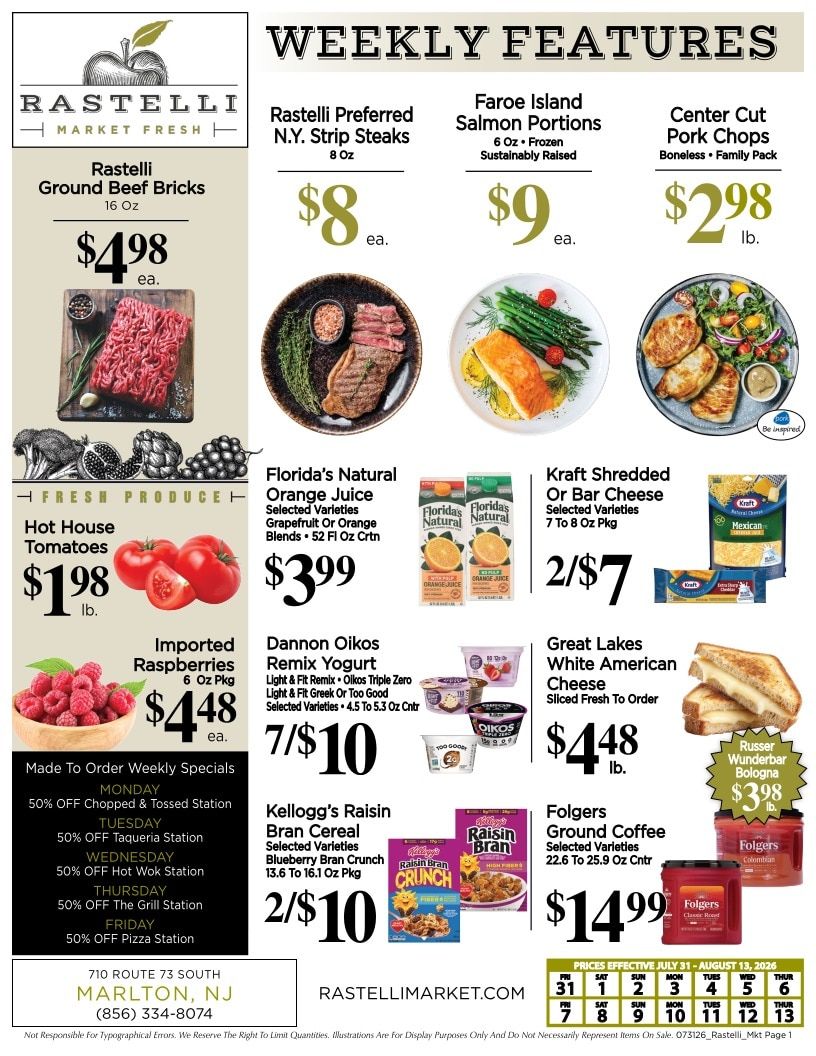 Rastelli Market Fresh Weekly Ad July 31 - August 13, 2026