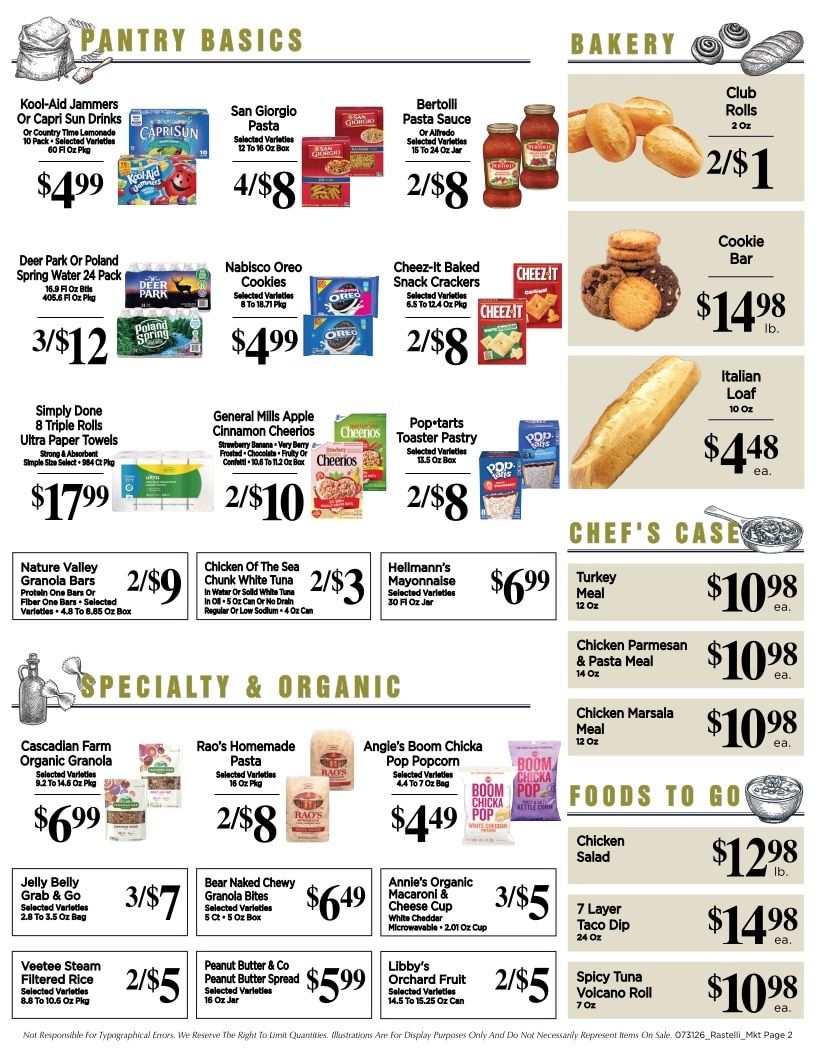 Rastelli Market Fresh Weekly Ad July 31 - August 13, 2026