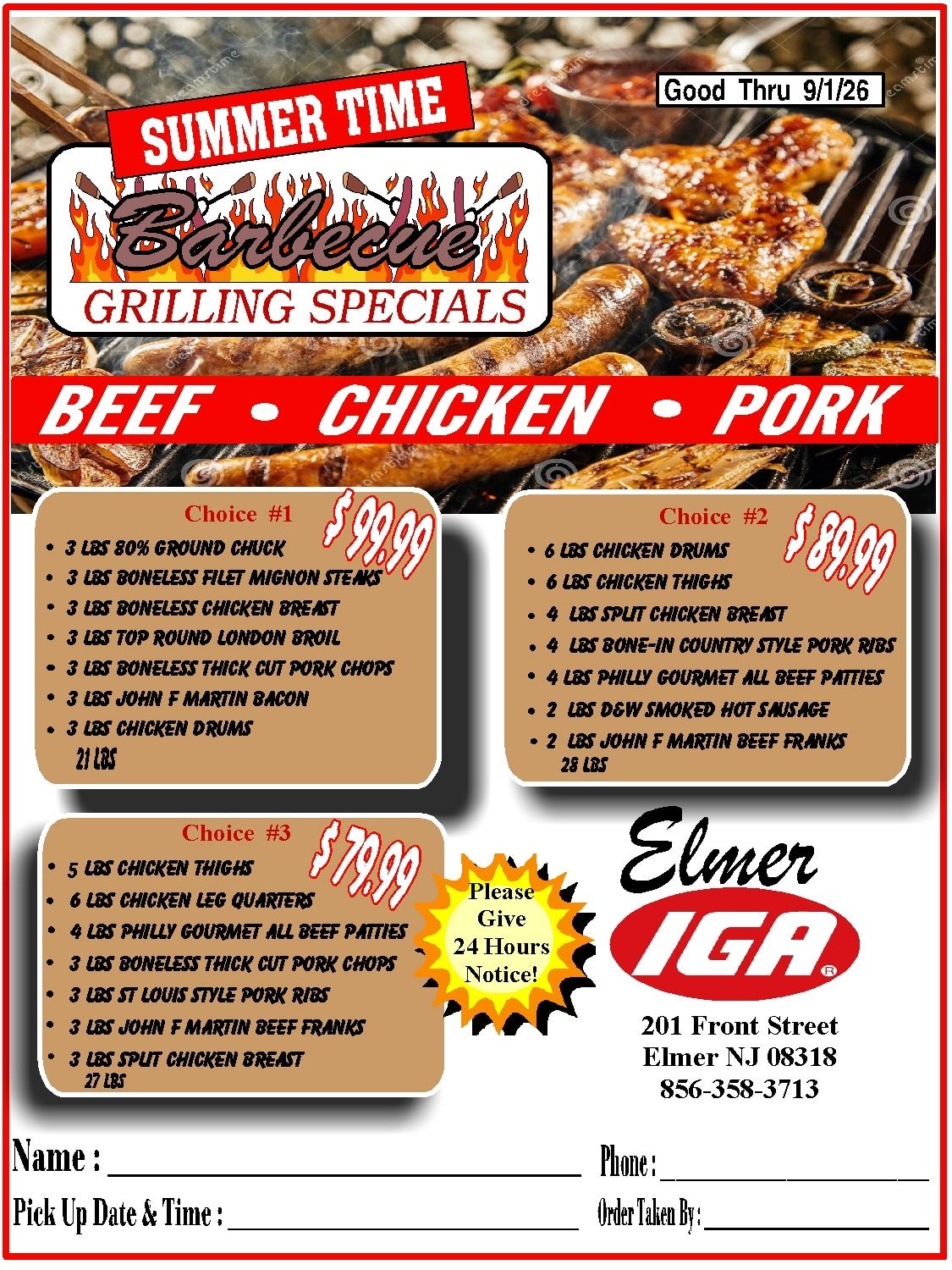 Elmer IGA Summer BBQ Deals Weekly Ad July 30 - September 1, 2026