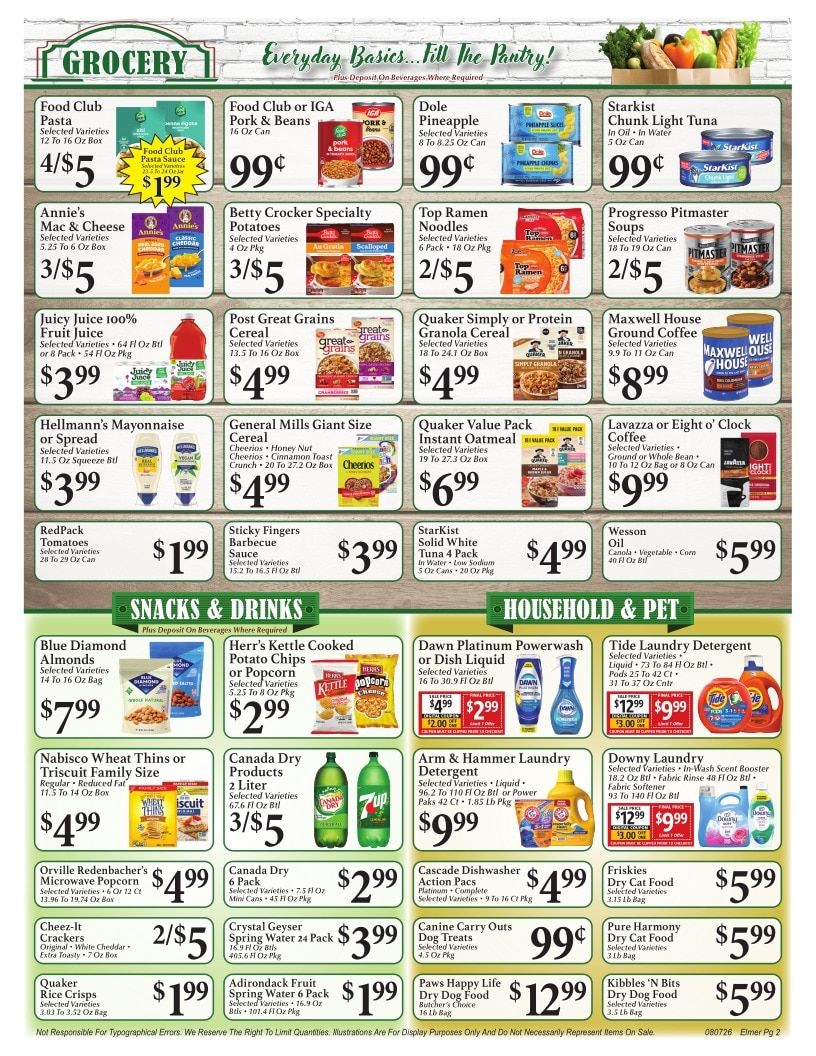Elmer IGA Weekly Ad August 7 - 13, 2026
