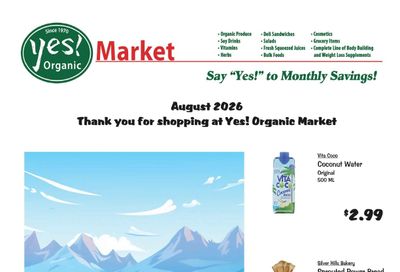 Yes! Organic Market Monthly Sales Weekly Ad August 1 - 31, 2026