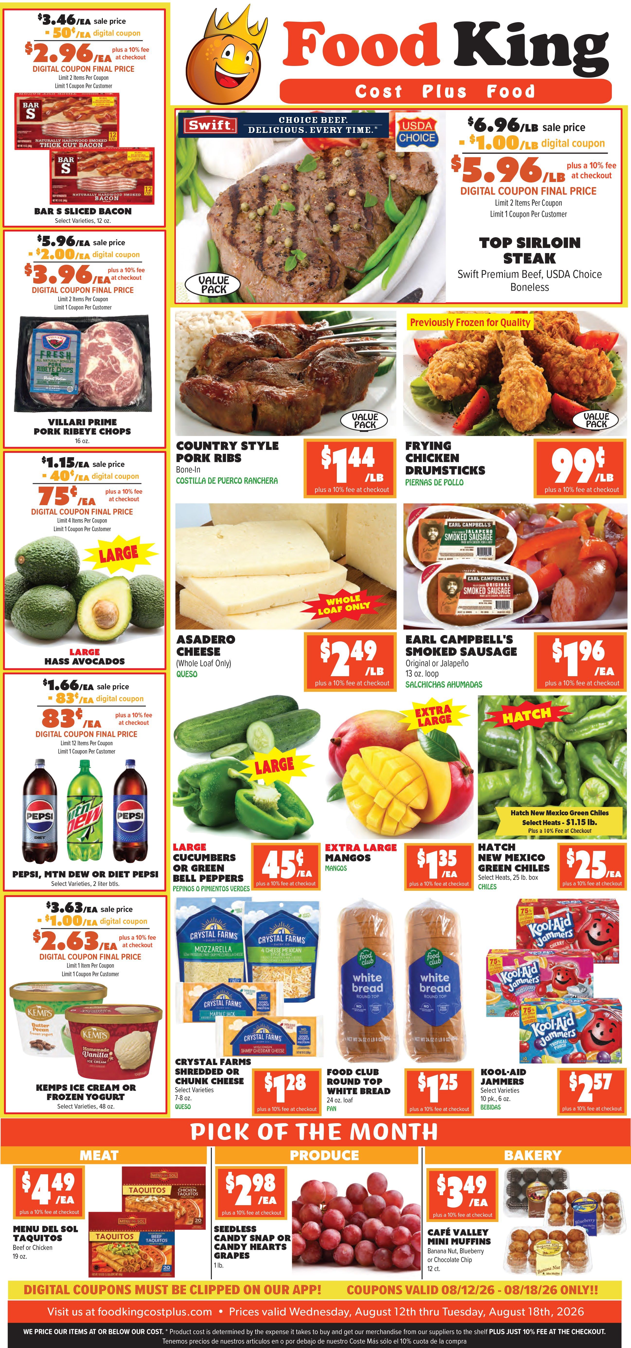 Food King Weekly Ad August 12 - 18, 2026