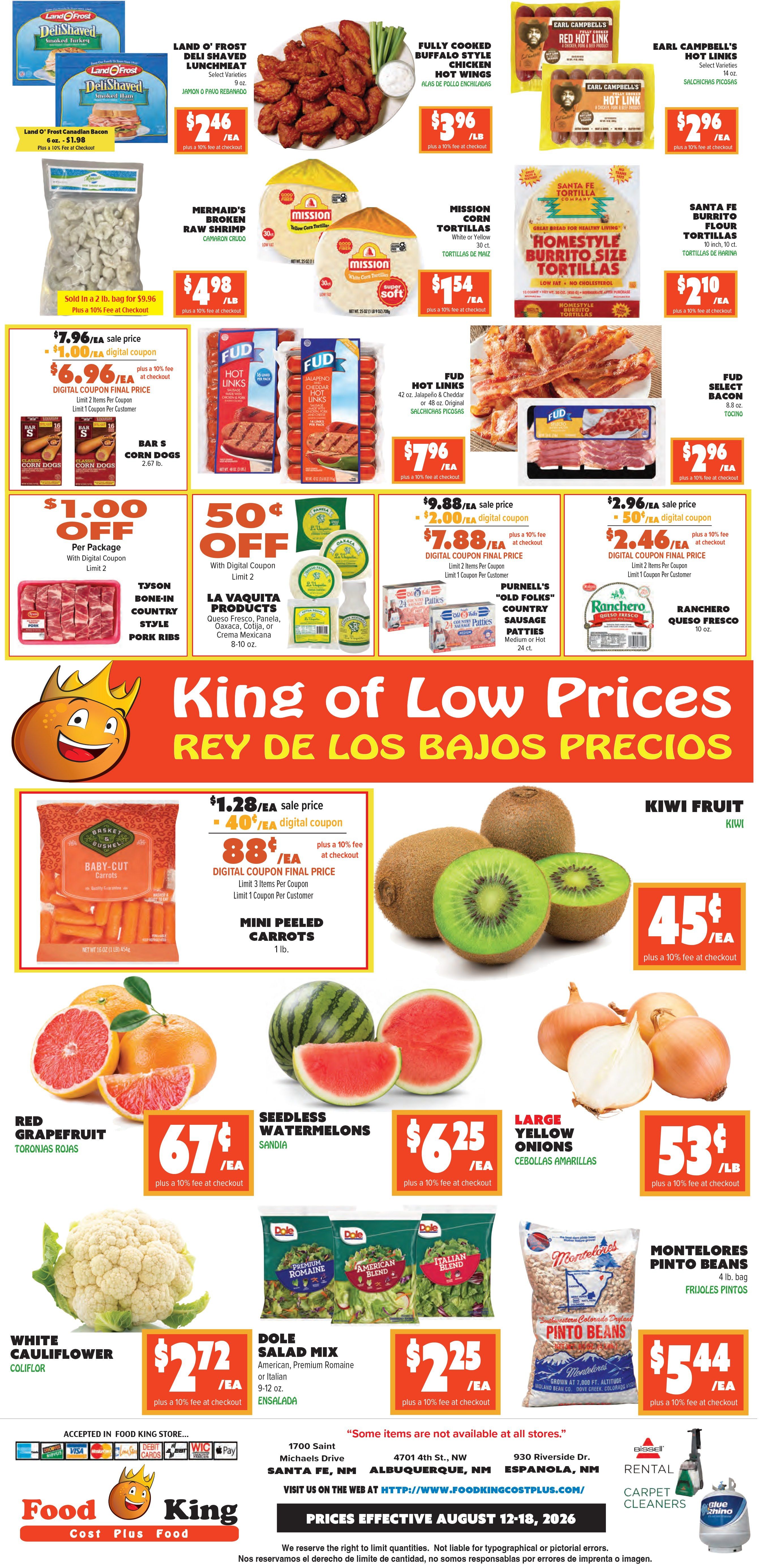 Food King Weekly Ad August 12 - 18, 2026