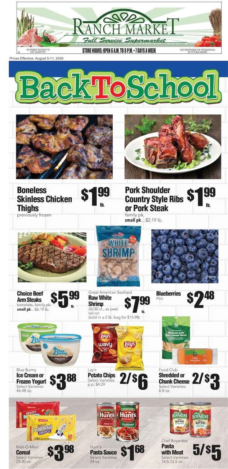 Clayton Ranch Market Weekly Ad August 5 - 11, 2026