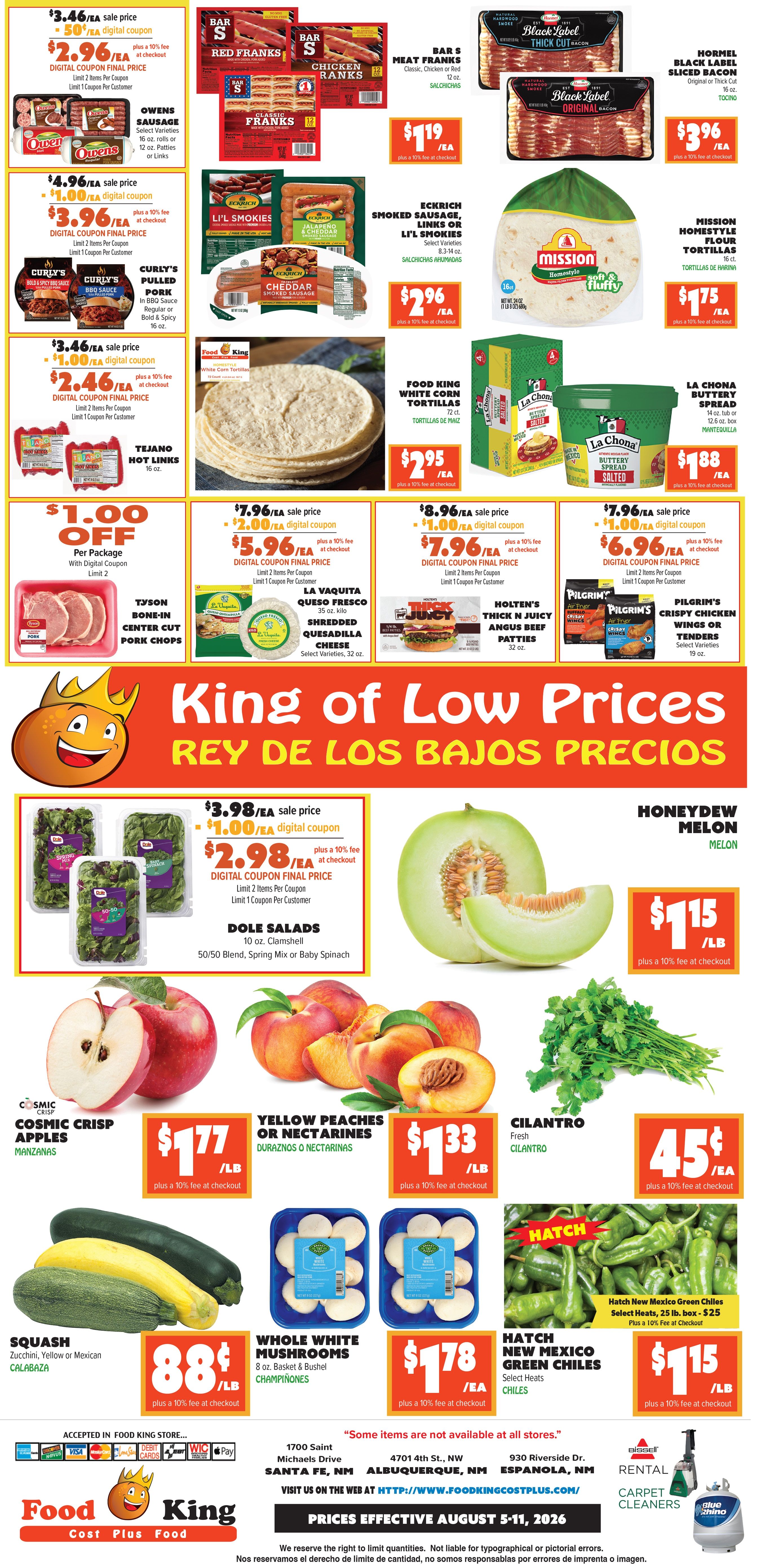 Food King Weekly Ad August 5 - 11, 2026