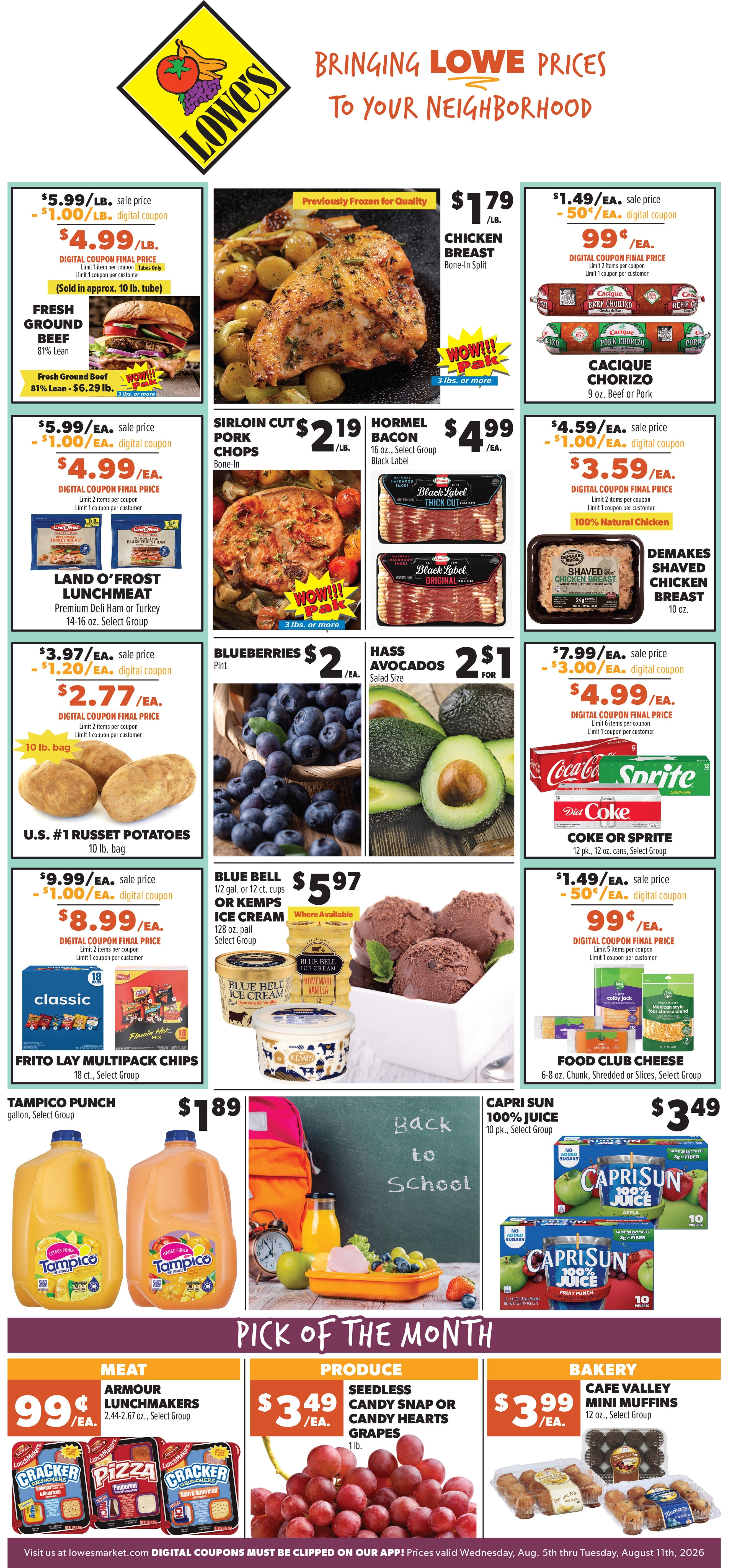 Lowe's Market Weekly Ad August 5 - 11, 2026