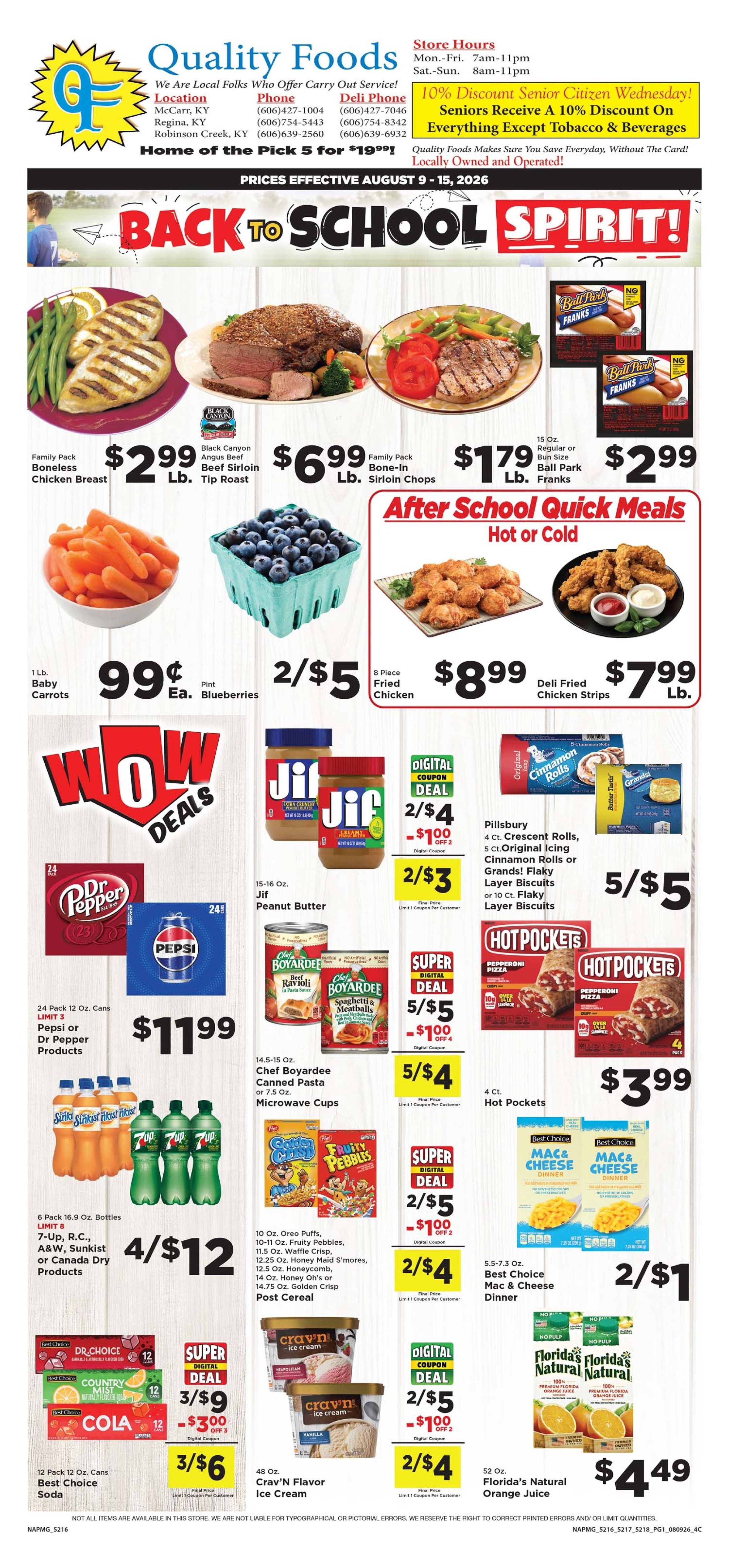 Quality Foods - Buskirk Back To School Spirit Weekly Ad August 9 - 15, 2026