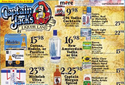 Captain Jack's Liquor Land Weekly Ad August 12 - 18, 2026