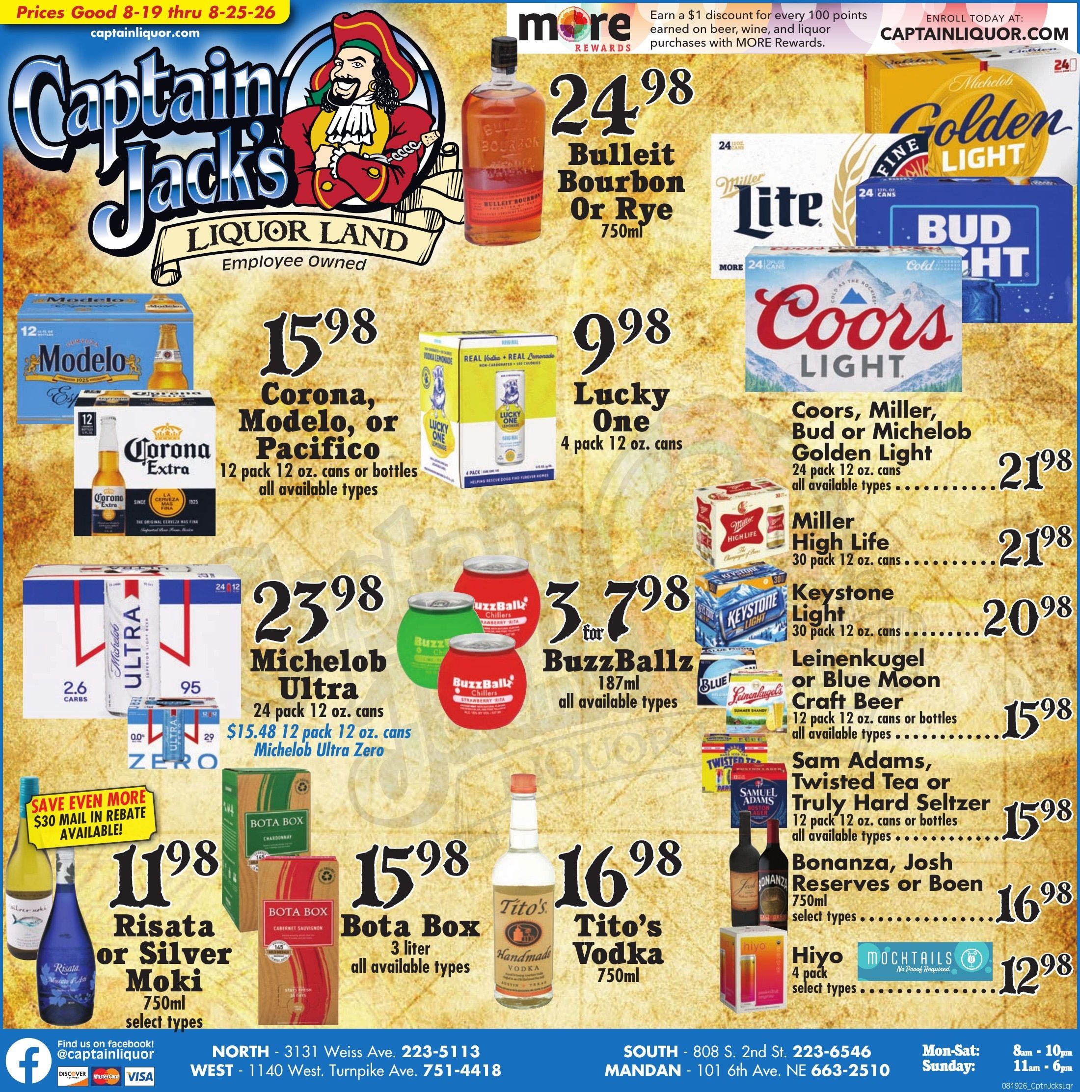 Captain Jack's Liquor Land Weekly Ad August 19 - 25, 2026