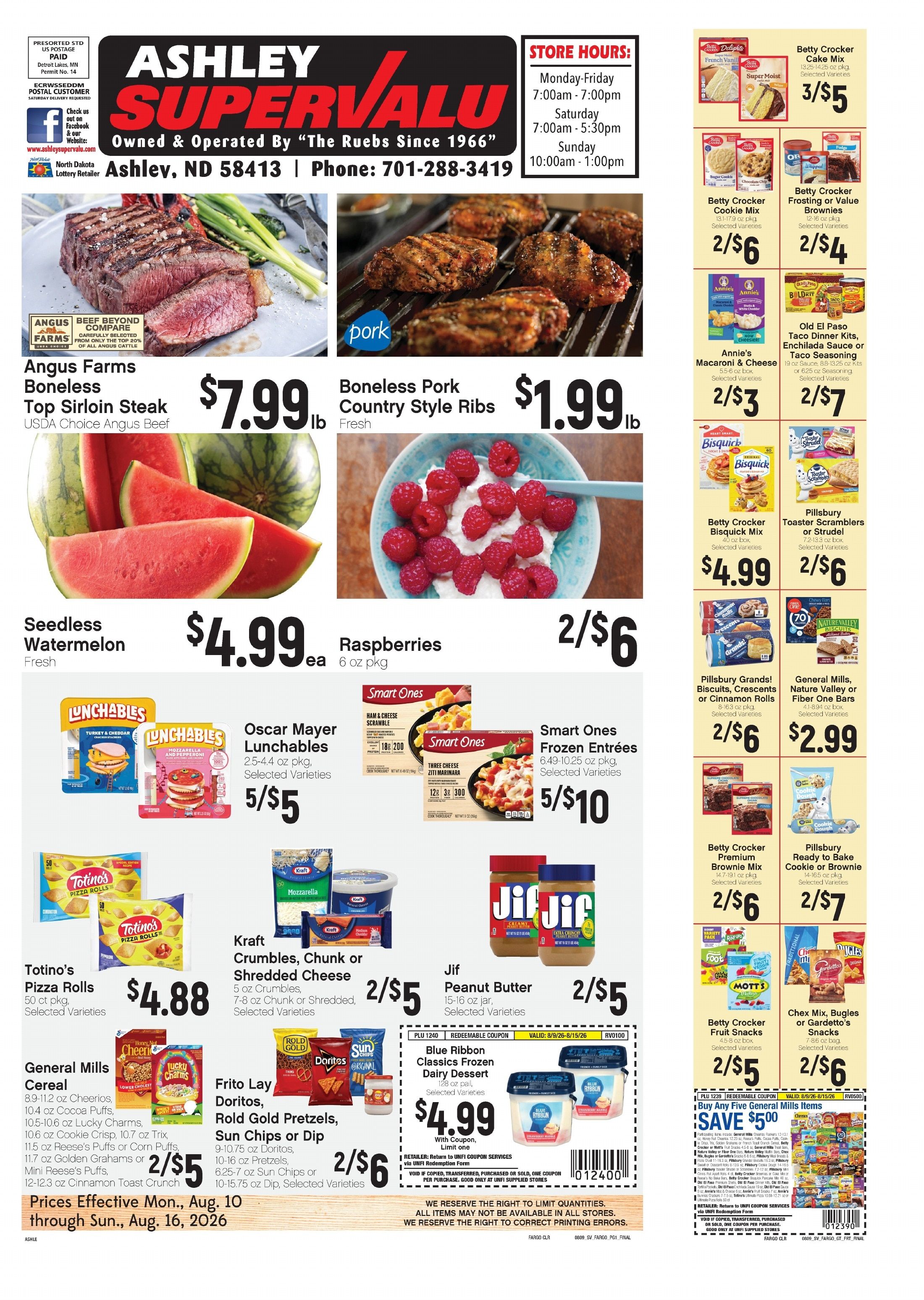 Ashley Supervalu Weekly Ad August 10 - 16, 2026