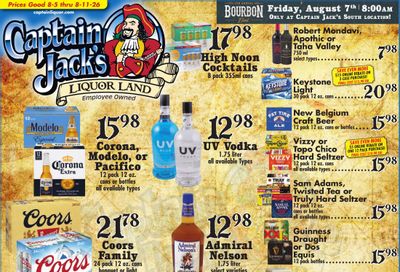 Captain Jack's Liquor Land Weekly Ad August 5 - 11, 2026