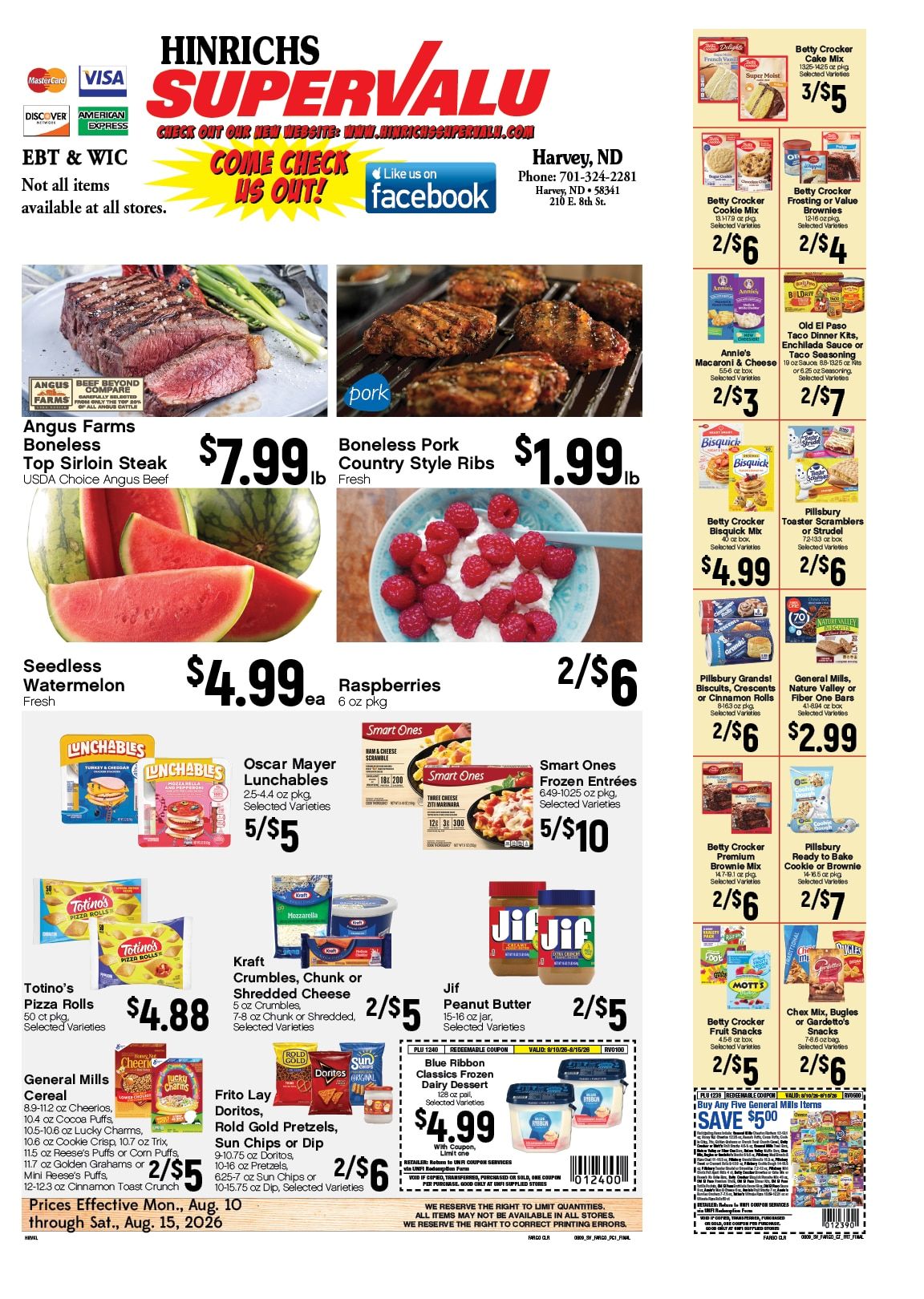Hinrichs SuperValu Weekly Ad August 10 - 16, 2026