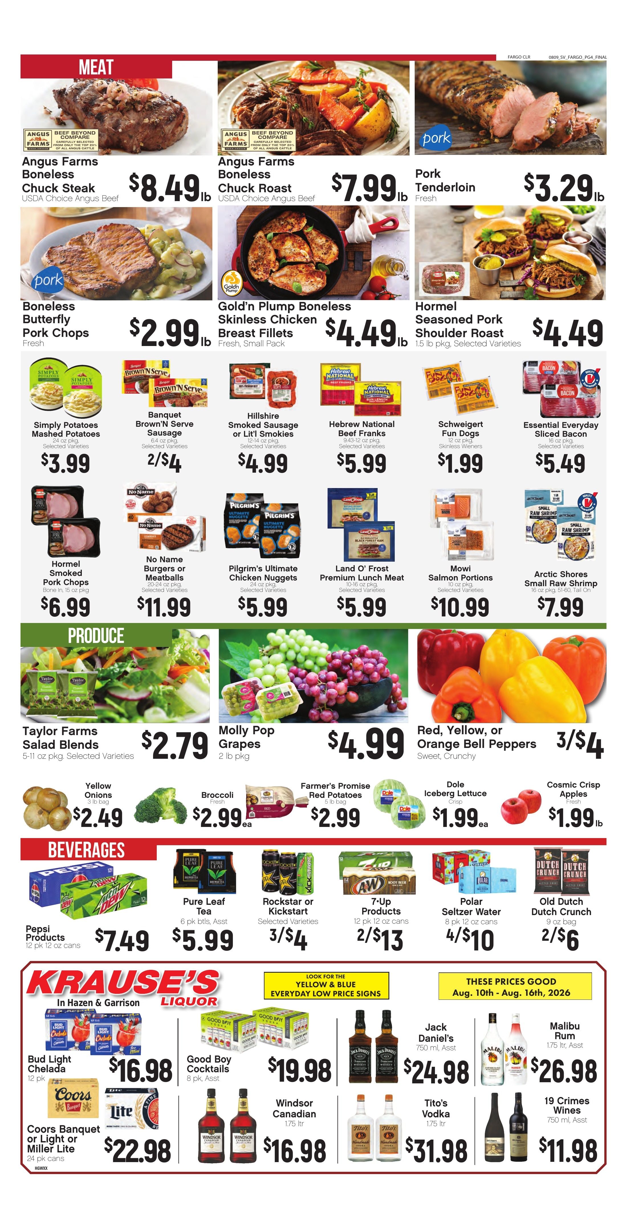 Krause's SuperValu Weekly Ad August 10 - 16, 2026
