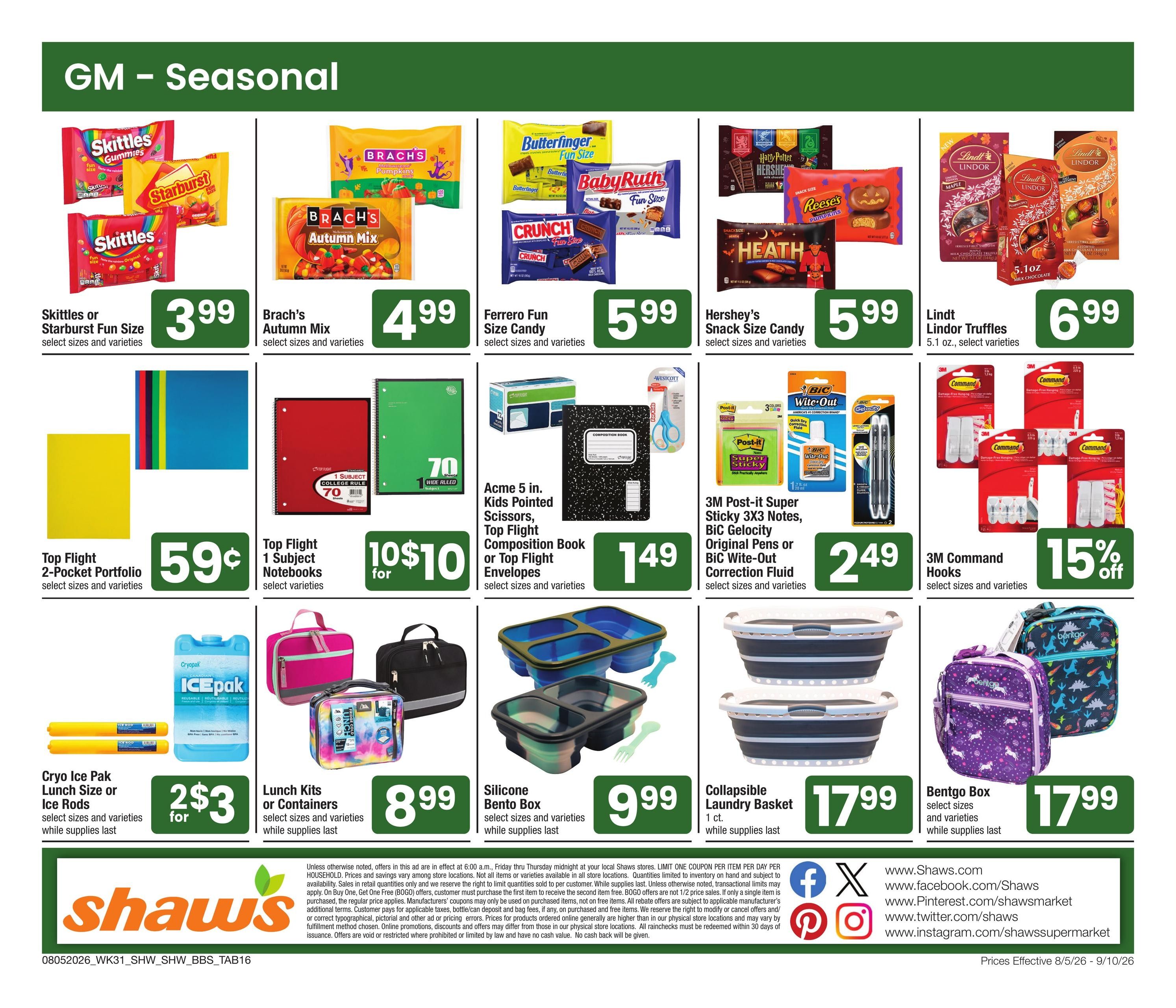 Shaw's Big Book of Savings Weekly Ad August 5 - September 10, 2026