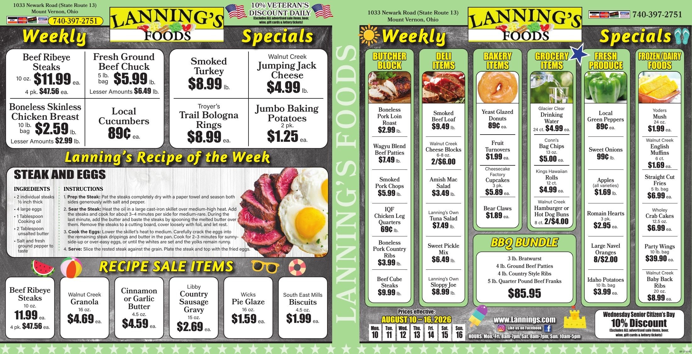 Lanning's Foods Weekly Ad August 10 - 16, 2026