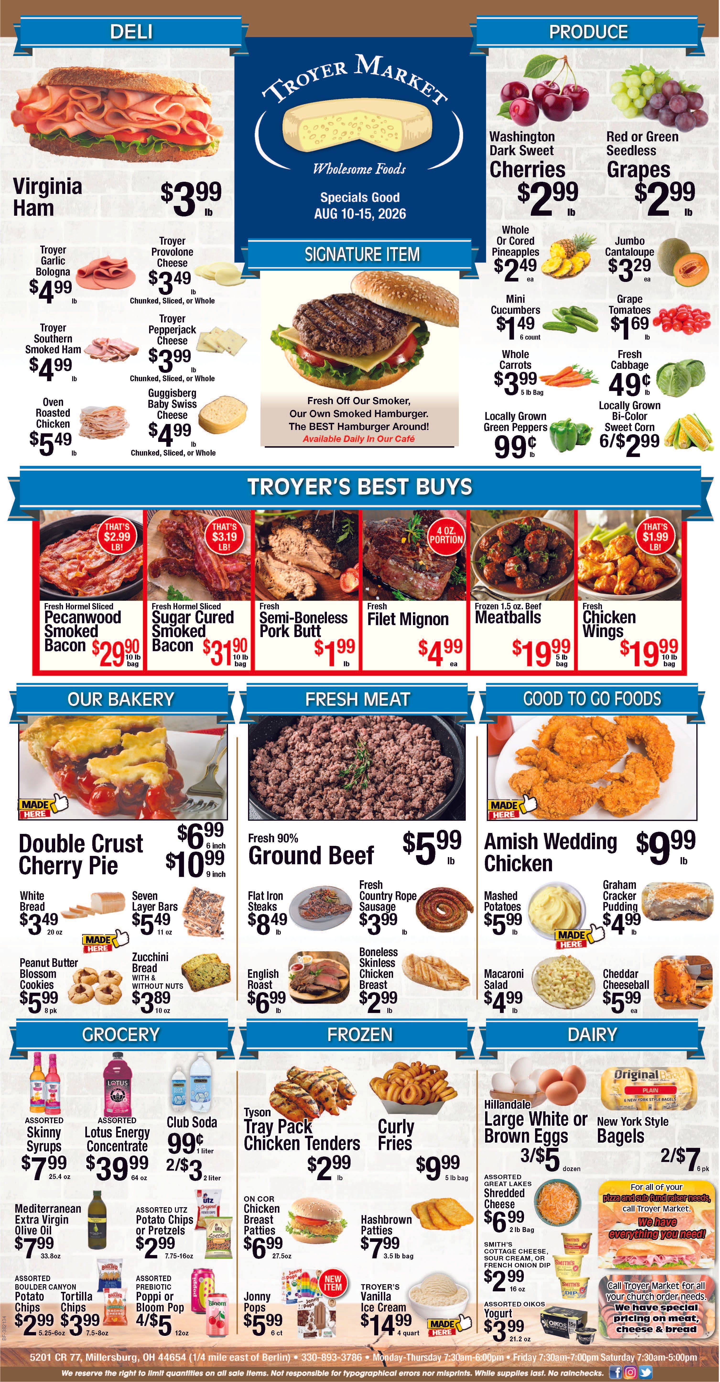 Troyer Country Market Weekly Ad August 10 - 15, 2026