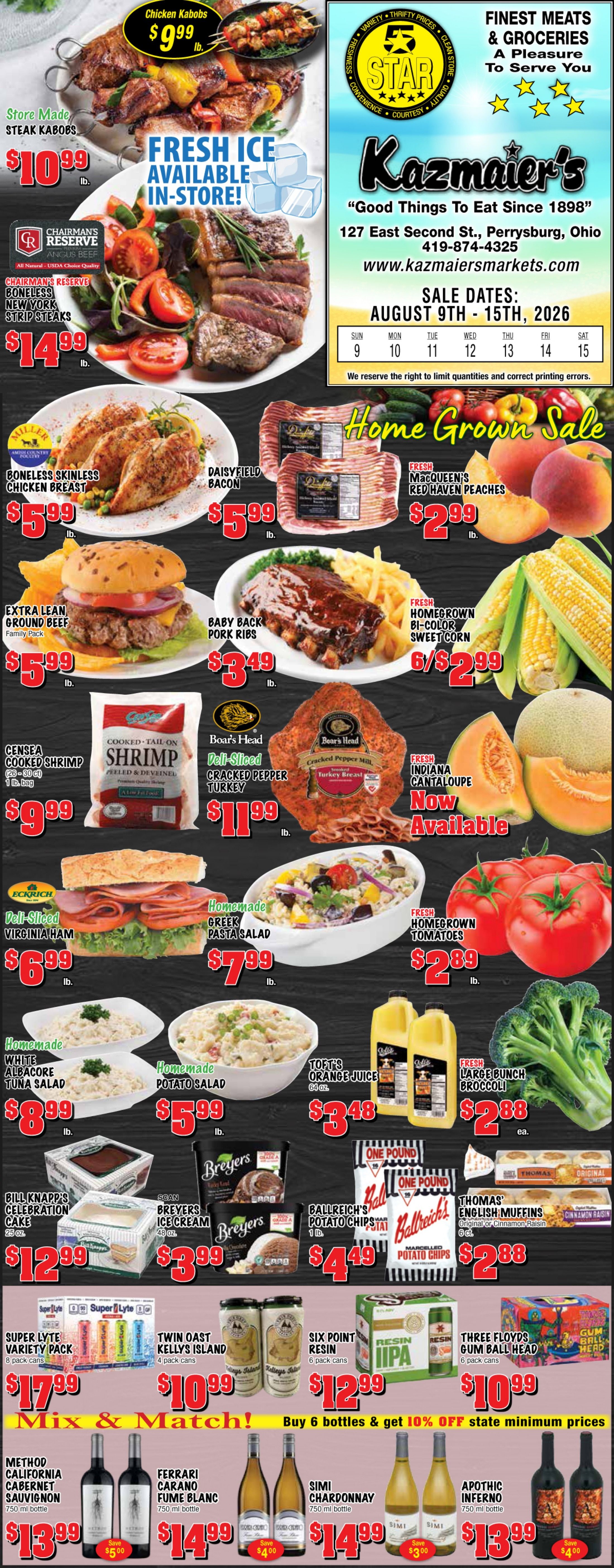 Kazmaier Markets Weekly Ad August 9 - 15, 2026