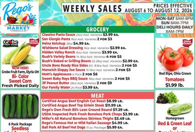Rego's Neighborhood Market Weekly Ad August 6 - 12, 2026