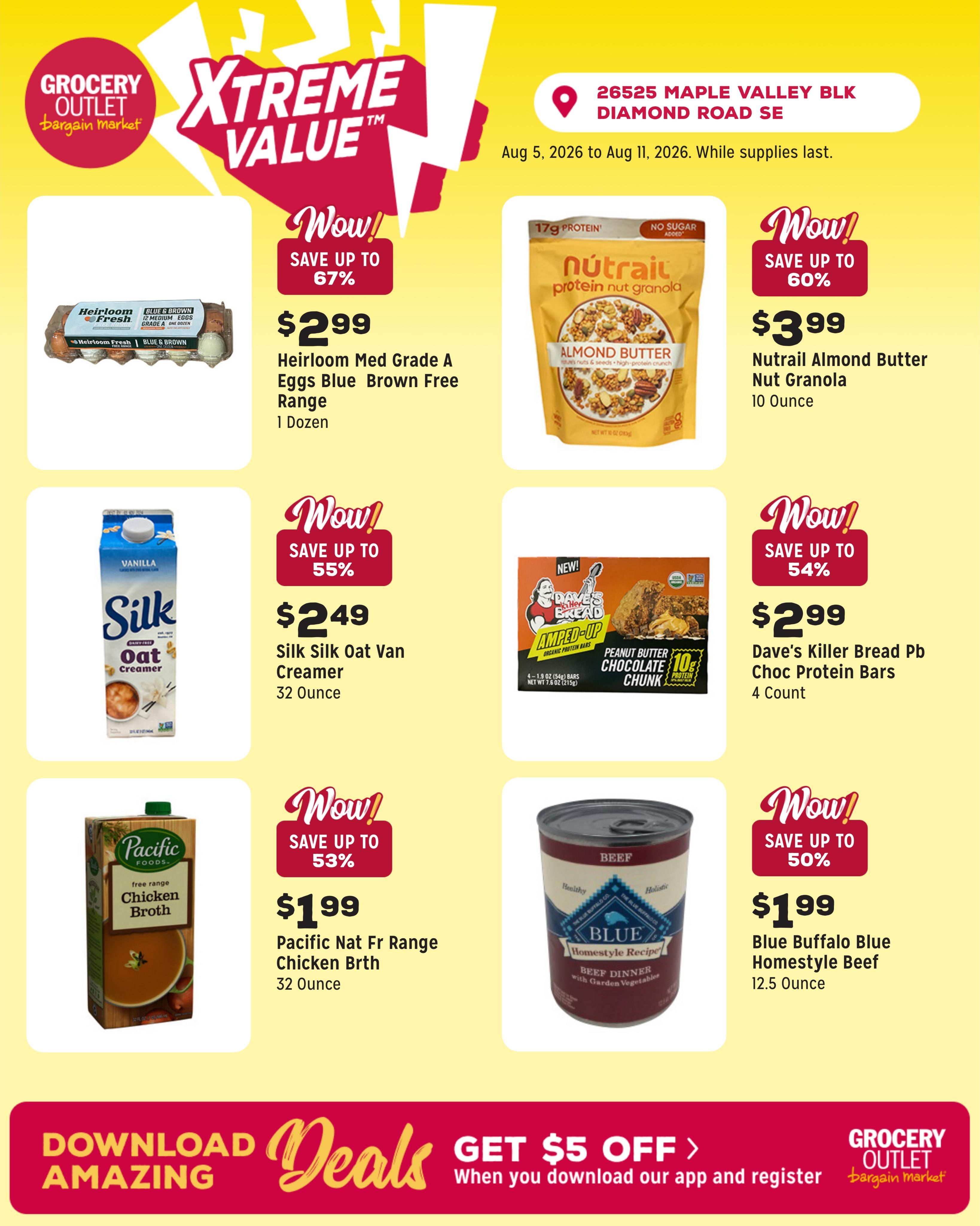 Grocery Outlet (Maple Valley Area, WA) Weekly Ad August 5 - 11, 2026