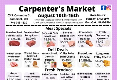 Carpenter's Market Weekly Ad August 10 - 16, 2026