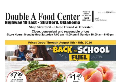 Double A Food Center Weekly Ad August 5 - 11, 2026