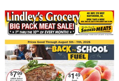Lindley's Grocery Great Deals This Week! Weekly Ad August 5 - 11, 2026