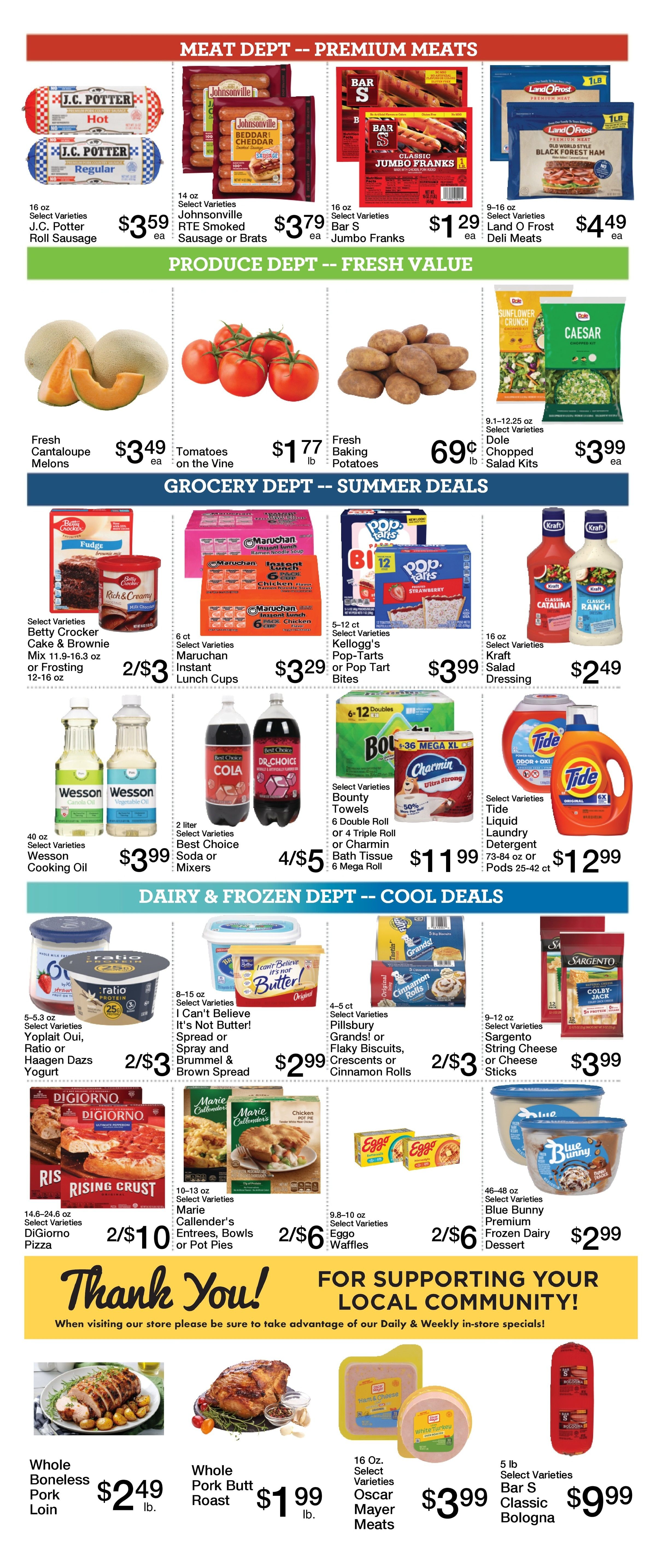 Clink's Supermarket BACK TO SCHOOL FUEL Weekly Ad August 5 - 11, 2026