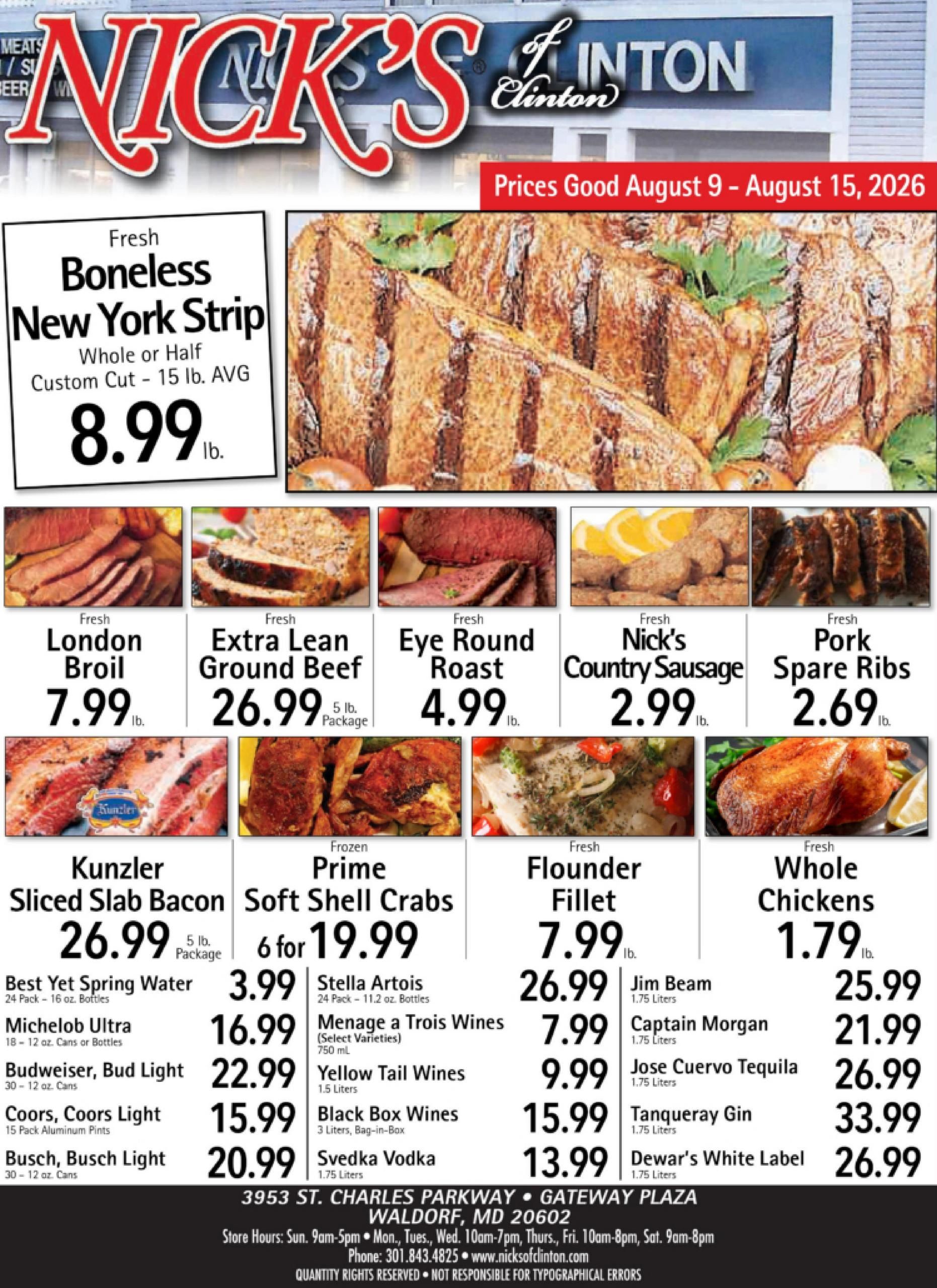 Nick's of Clinton Weekly Ad August 9 - 15, 2026