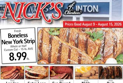 Nick's of Clinton Weekly Ad August 9 - 15, 2026