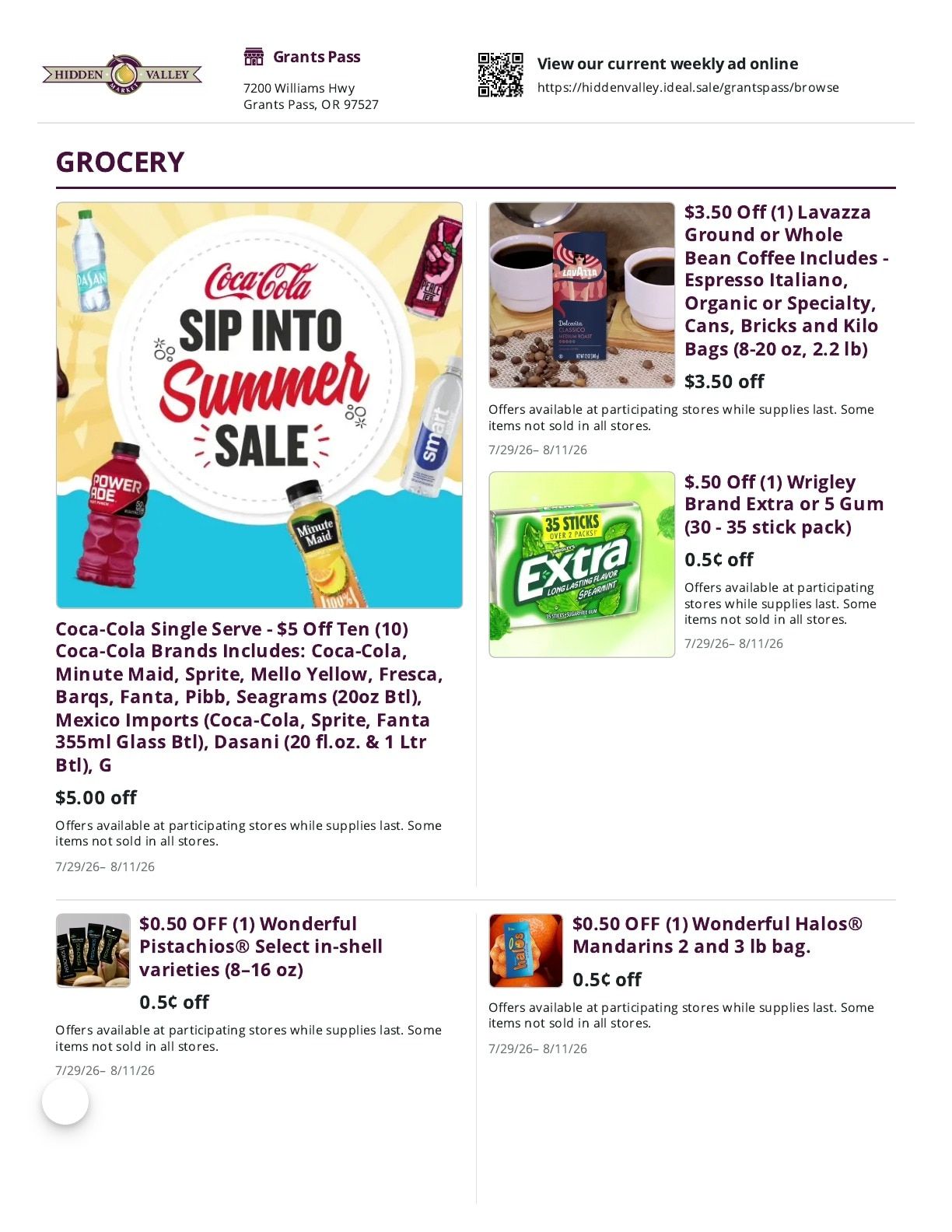 Hidden Valley Market Weekly Ad July 29 - August 11, 2026