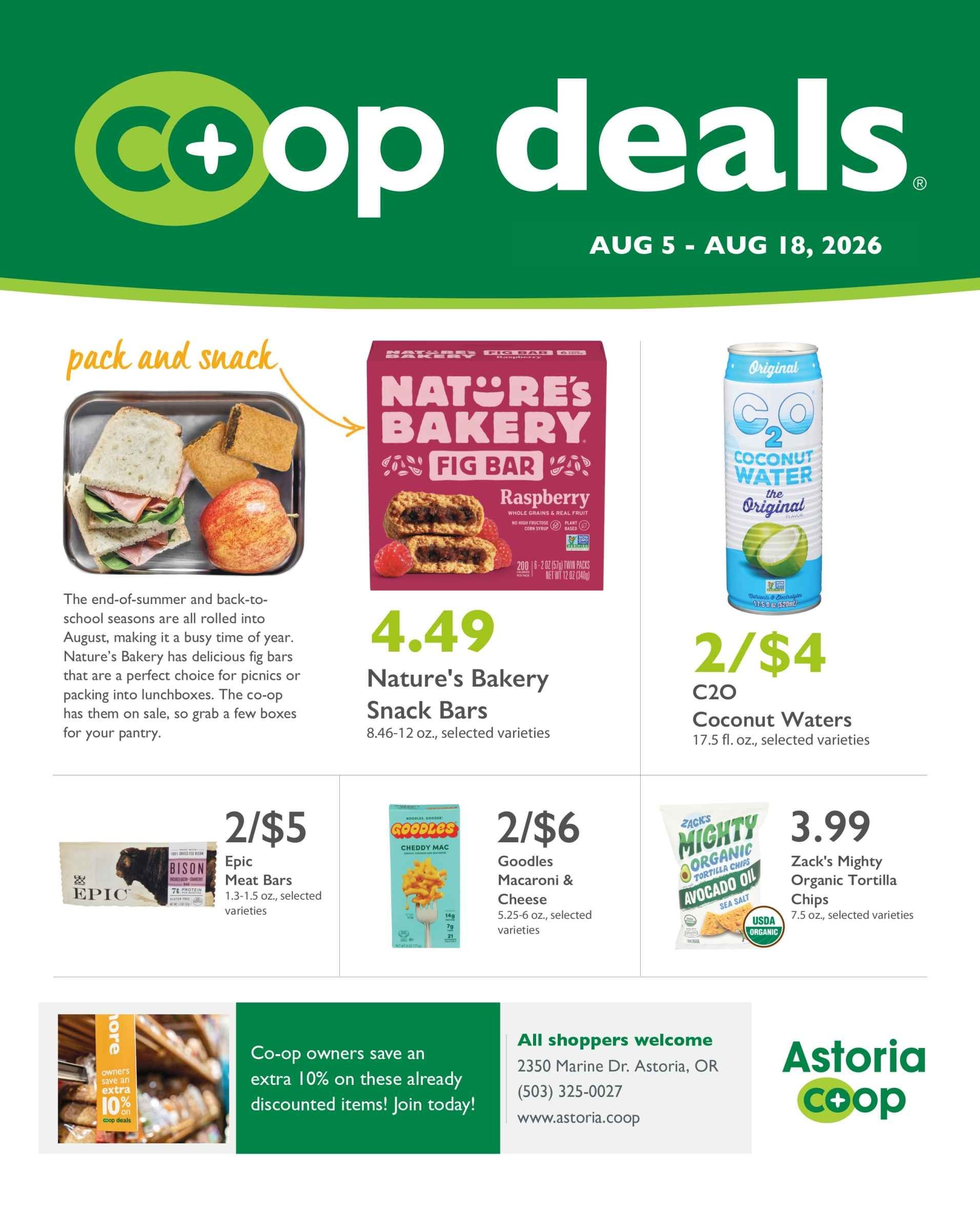 Astoria Co-op Co-op Deals Weekly Ad August 5 - 18, 2026