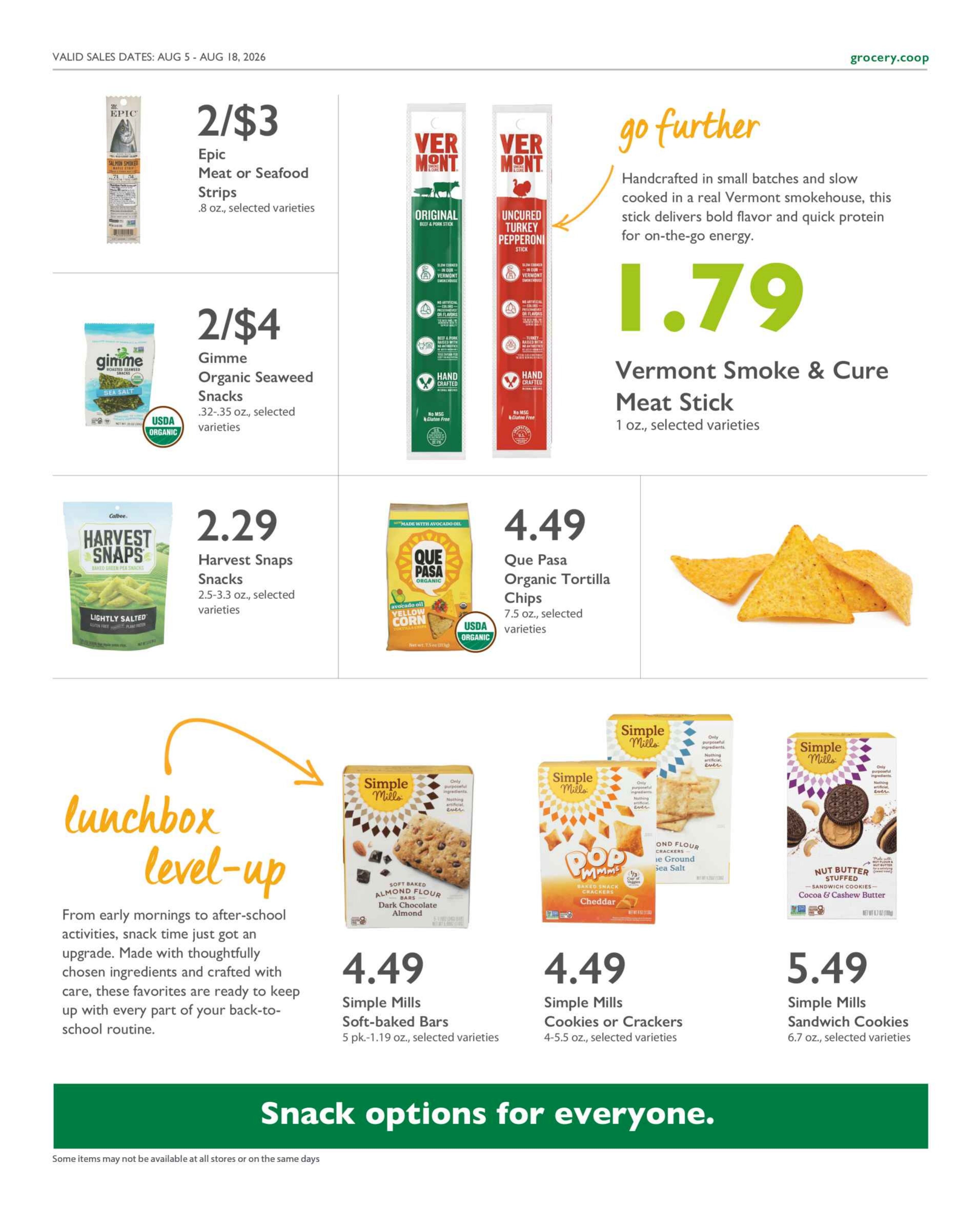 Medford Food Co-op Co-op Deals Weekly Ad August 5 - 18, 2026