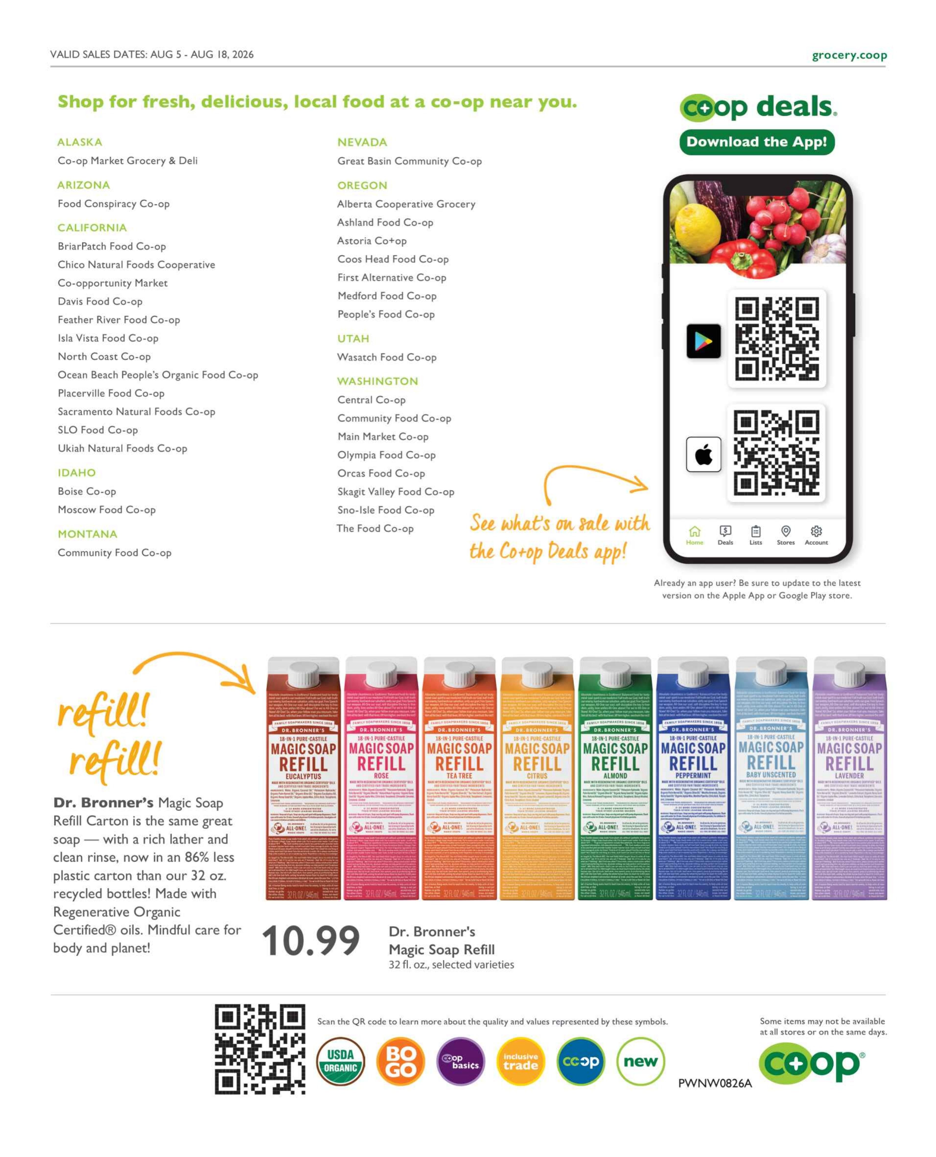 Medford Food Co-op Co-op Deals Weekly Ad August 5 - 18, 2026