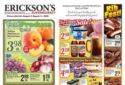 Erickson's Thriftway Weekly Ad August 5 - 11, 2026
