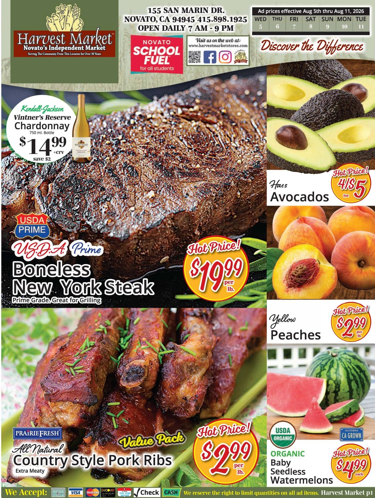 Harvest Market (Novato, CA) Weekly Ad August 5 - 11, 2026
