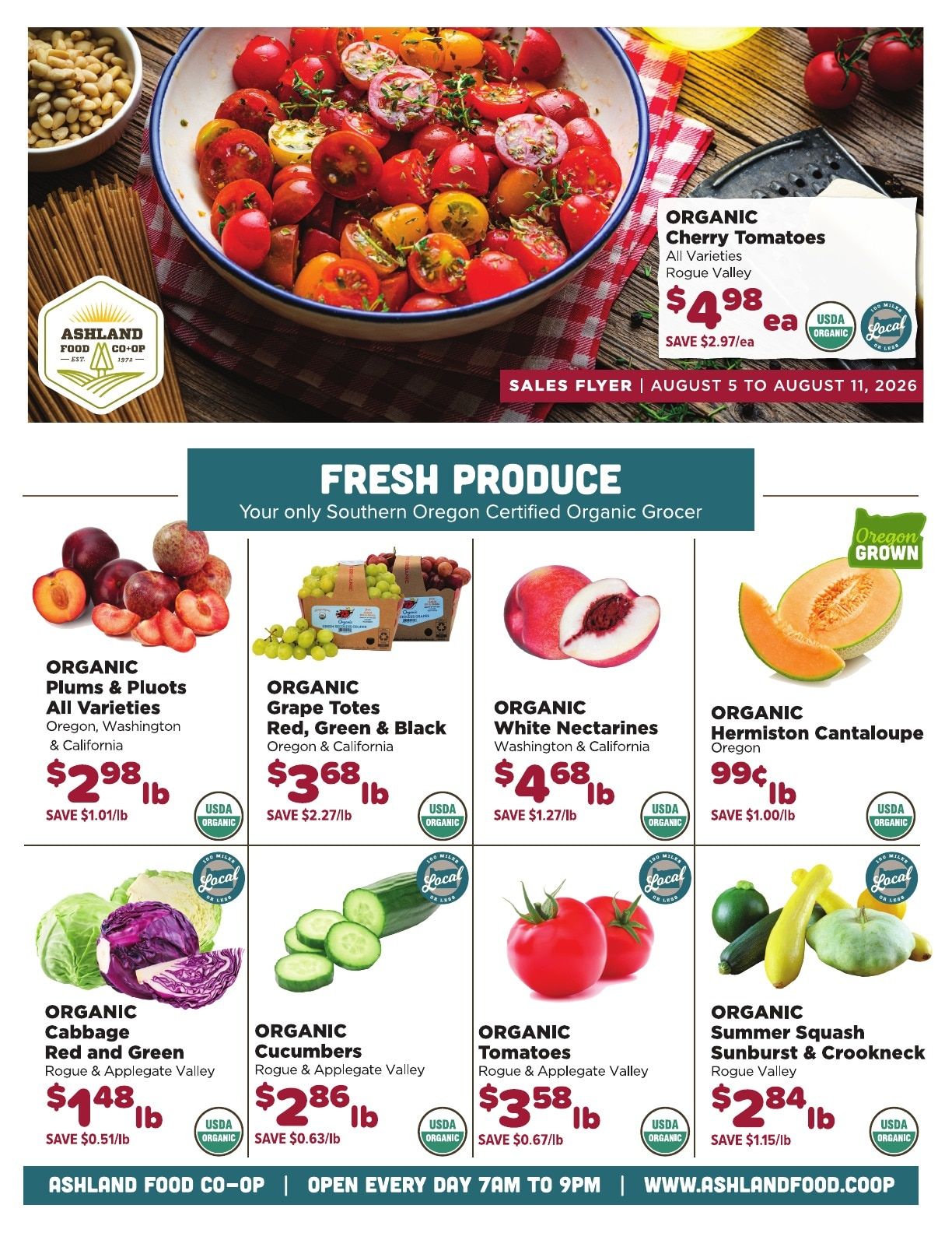 Ashland Food Co-op Weekly Ad August 5 - 11, 2026