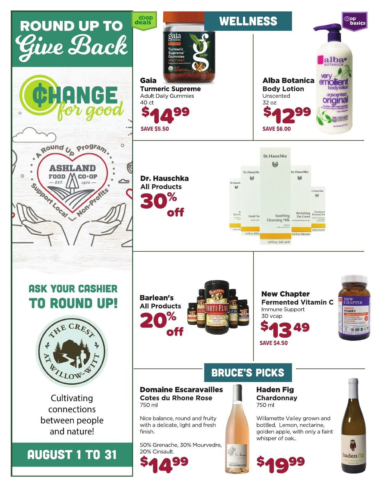 Ashland Food Co-op Weekly Ad August 5 - 11, 2026
