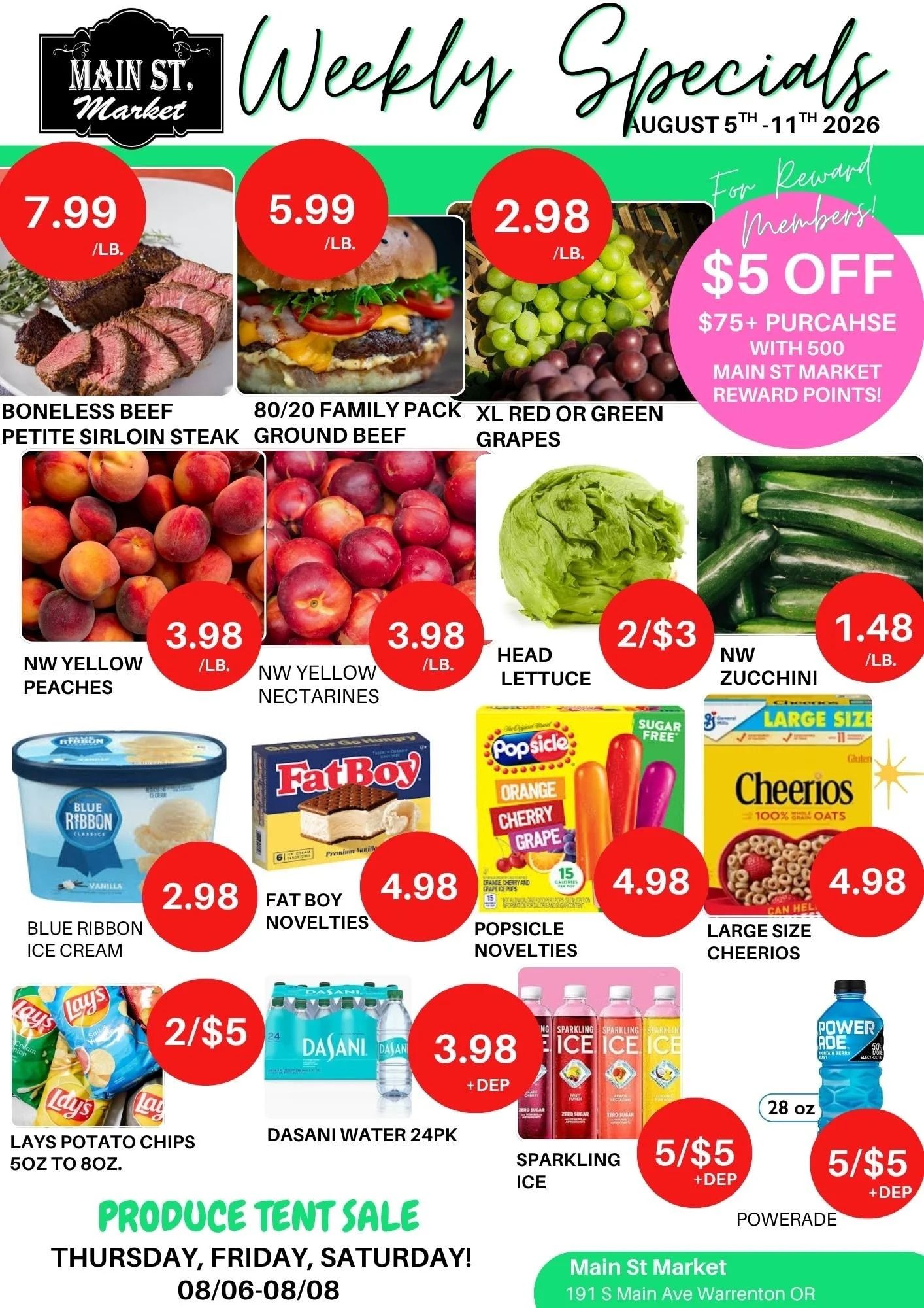 Main St. Market Warrenton Weekly Ad August 5 - 11, 2026