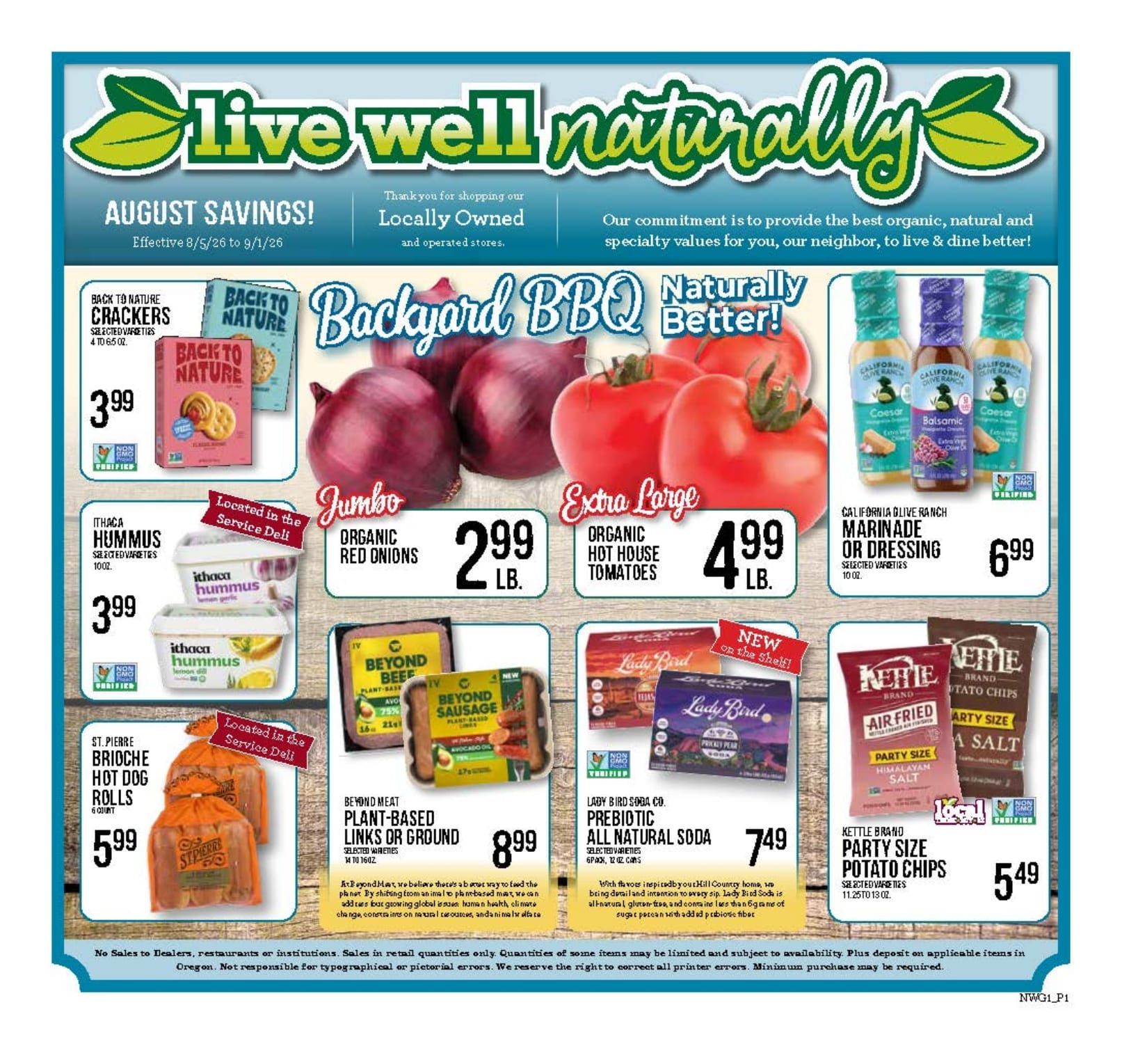 A & J Select Market Live Well Naturally Weekly Ad August 5 - September 1, 2026