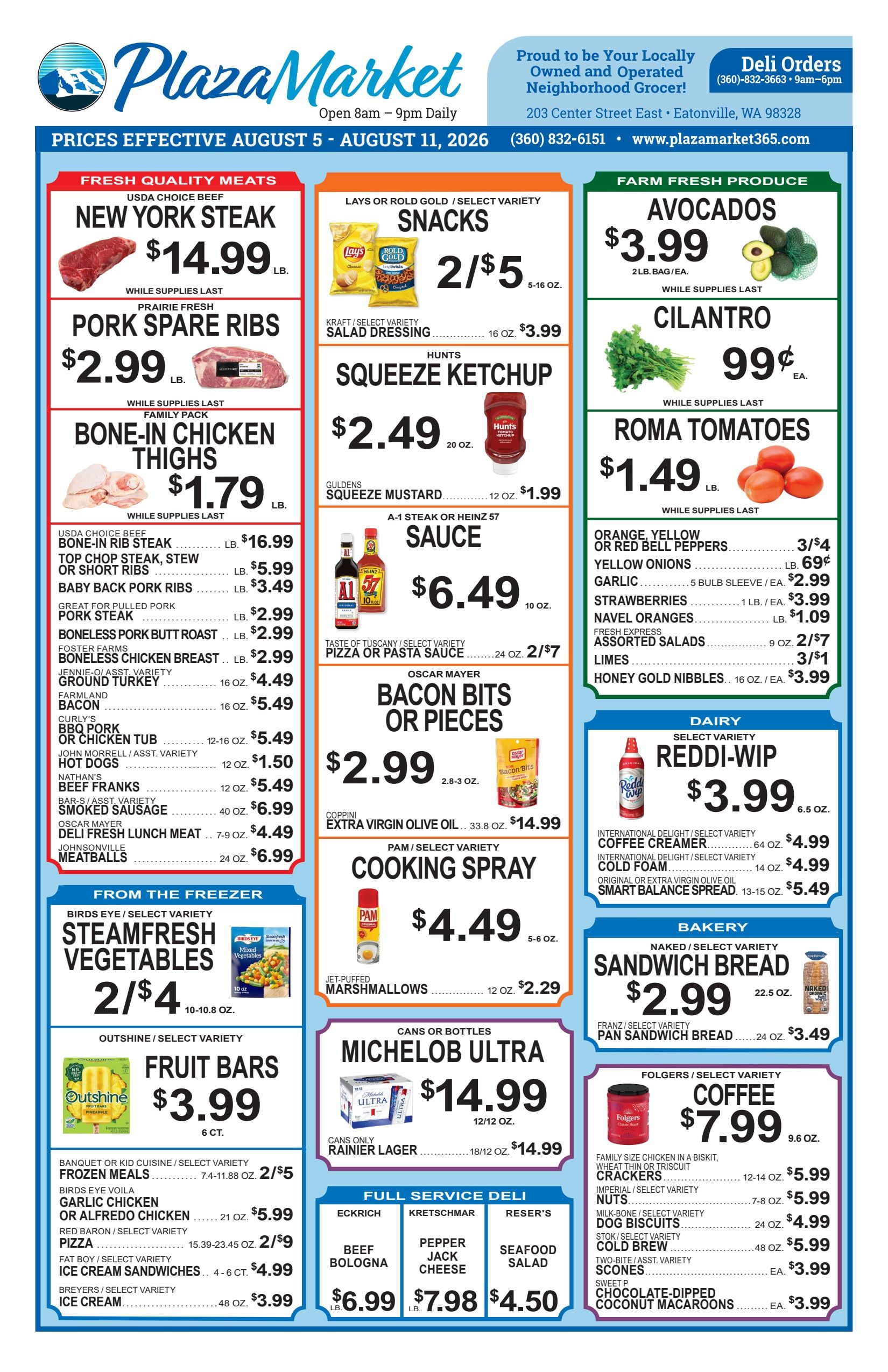 Plaza Market Eatonville Weekly Ad August 5 - 11, 2026