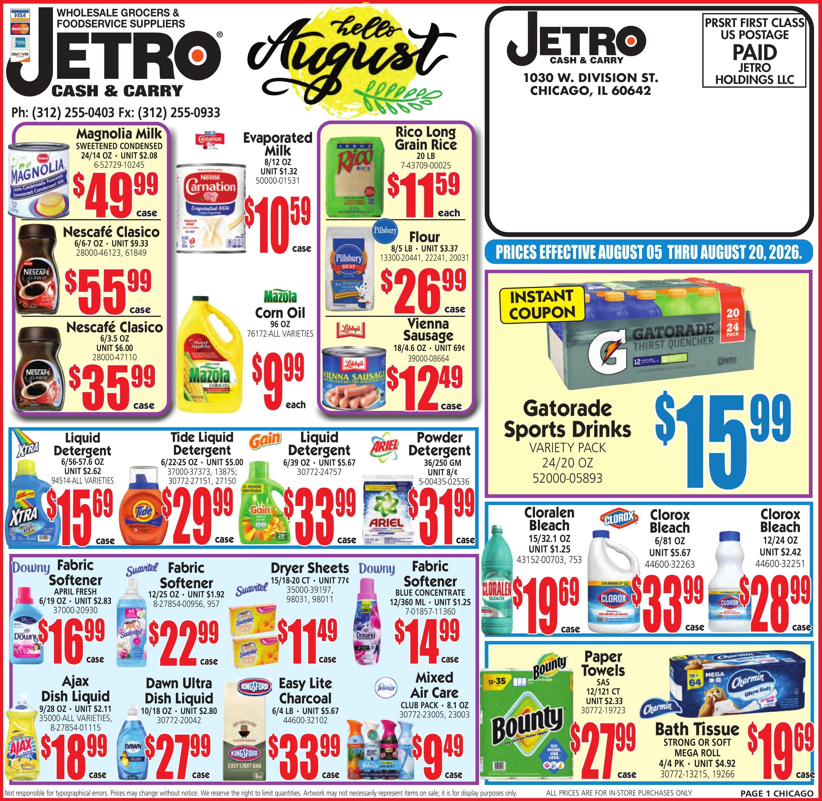 Jetro (Hialeah–Miami Area, FL) Weekly Ad August 5 - 20, 2026