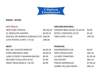 Clinton Foodmart Weekly Ad August 6 - 12, 2026