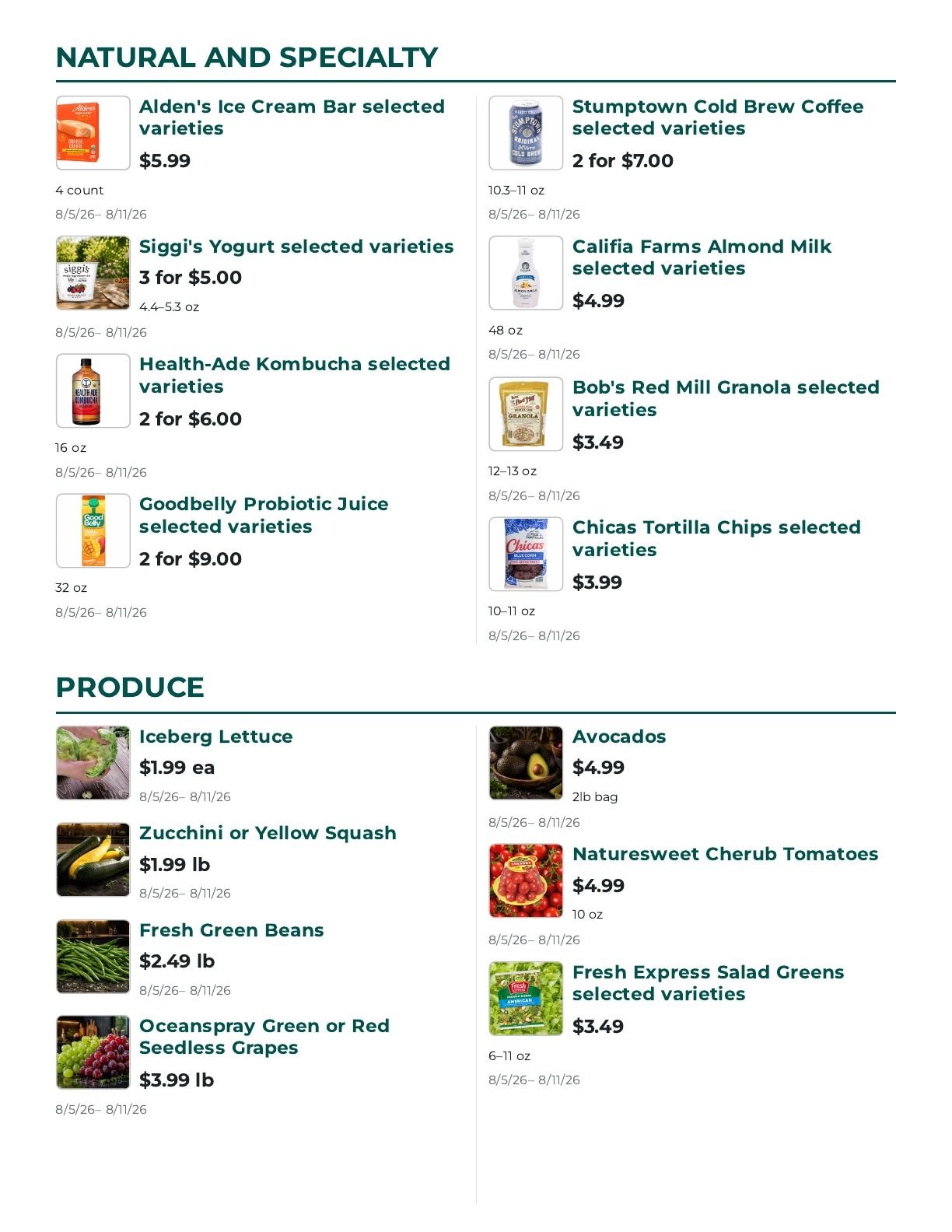 Orcas Island Market Weekly Ad August 5 - 11, 2026