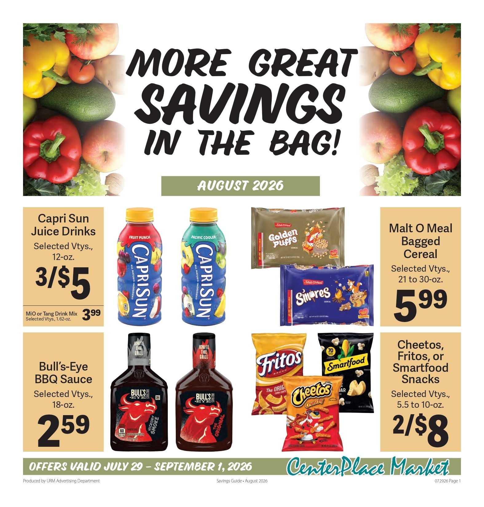 CenterPlace Market Monthly Savings Guide Weekly Ad July 29 - September 1, 2026