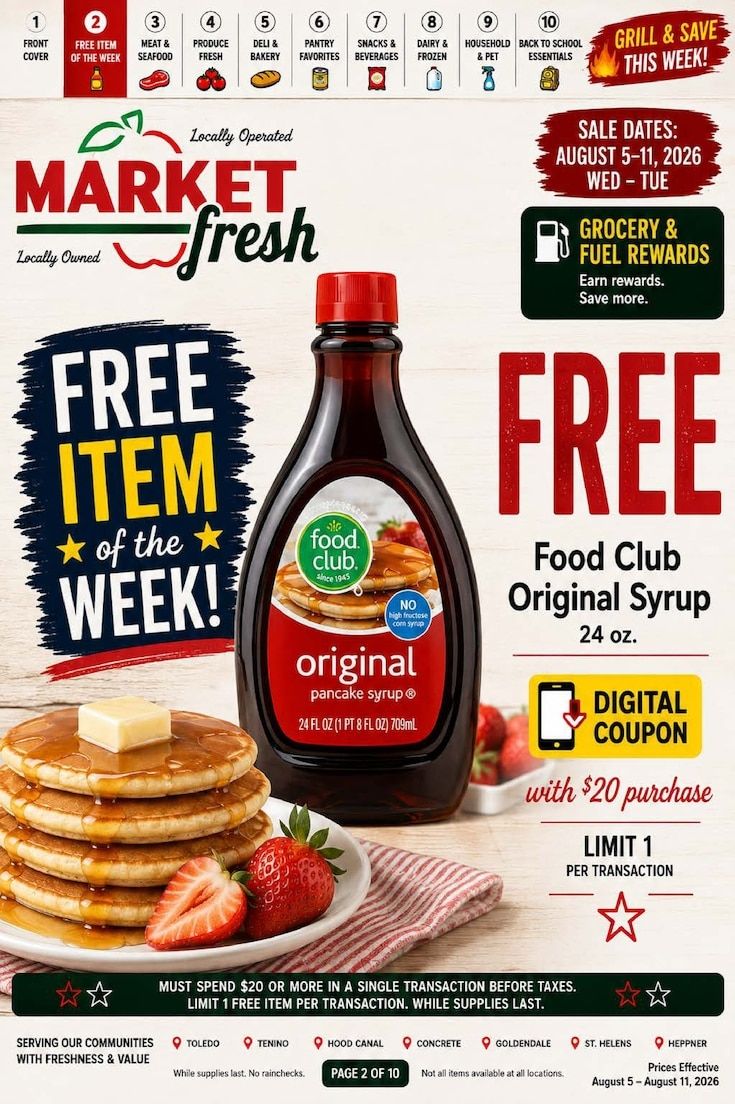 Tenino Market Fresh Weekly Ad August 5 - 11, 2026