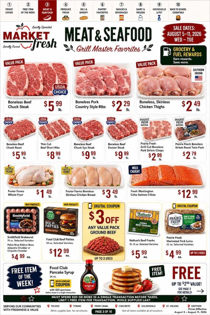 Toledo Market Fresh Weekly Ad August 5 - 11, 2026